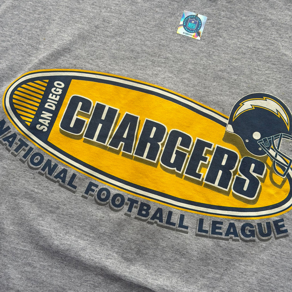 90'S CHARGERS DEADSTOCK NFL GREY T-SHIRT (L)
