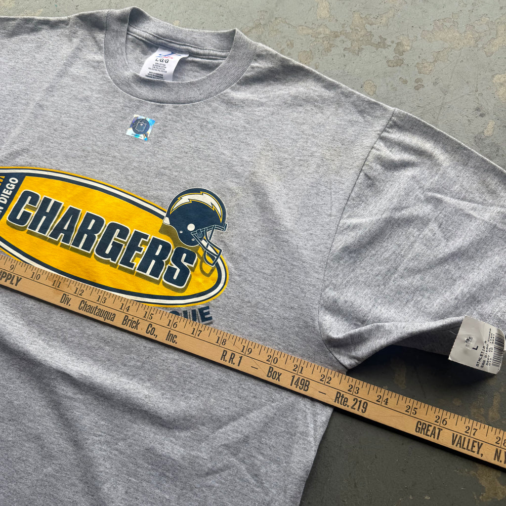 90'S CHARGERS DEADSTOCK NFL GREY T-SHIRT (L)