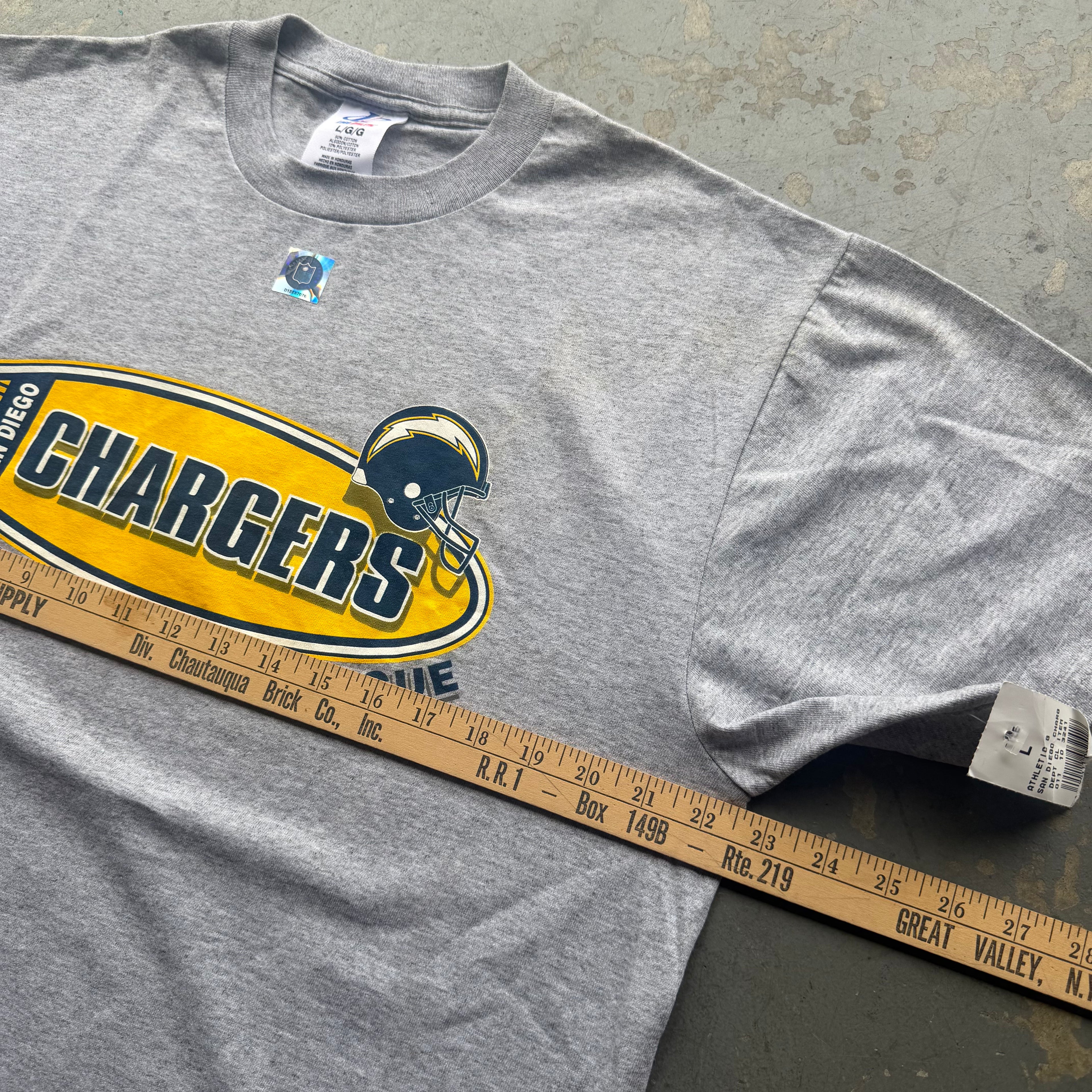 90'S CHARGERS DEADSTOCK NFL GREY T-SHIRT (L)