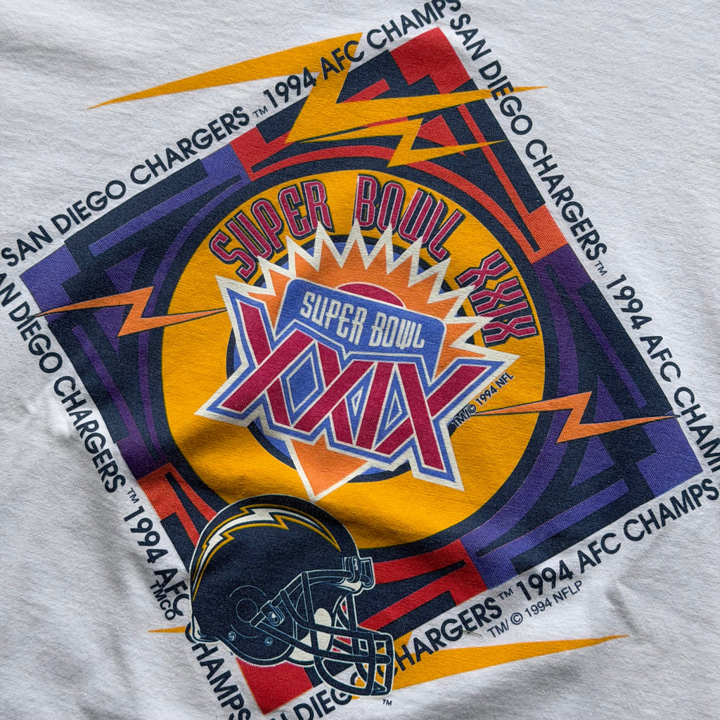 1994 CHARGERS AFC CHAMPS SUPERBERBOWL T-SHIRT (L)