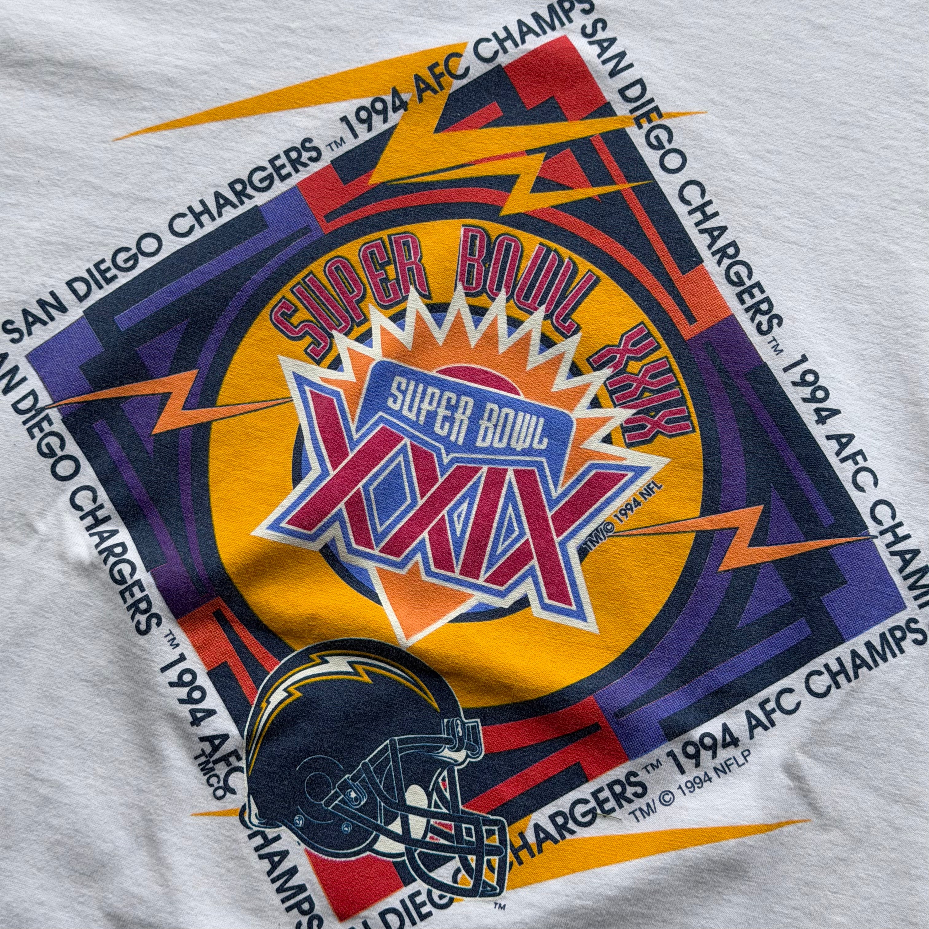 1994 CHARGERS AFC CHAMPS SUPERBERBOWL T-SHIRT (L)