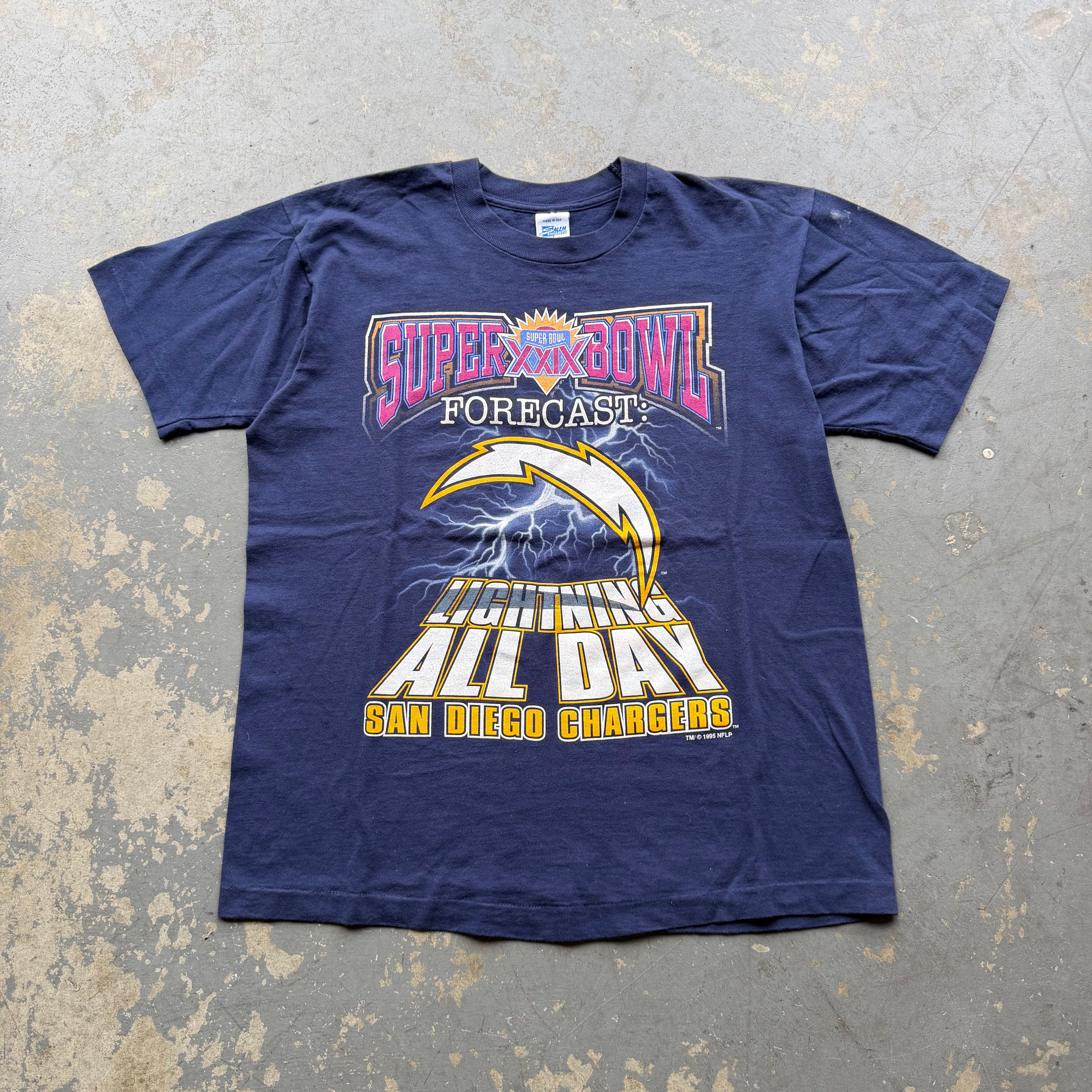 1995 CHARGERS SALEM SUPERBOWL FORECAST T-SHIRT (L)