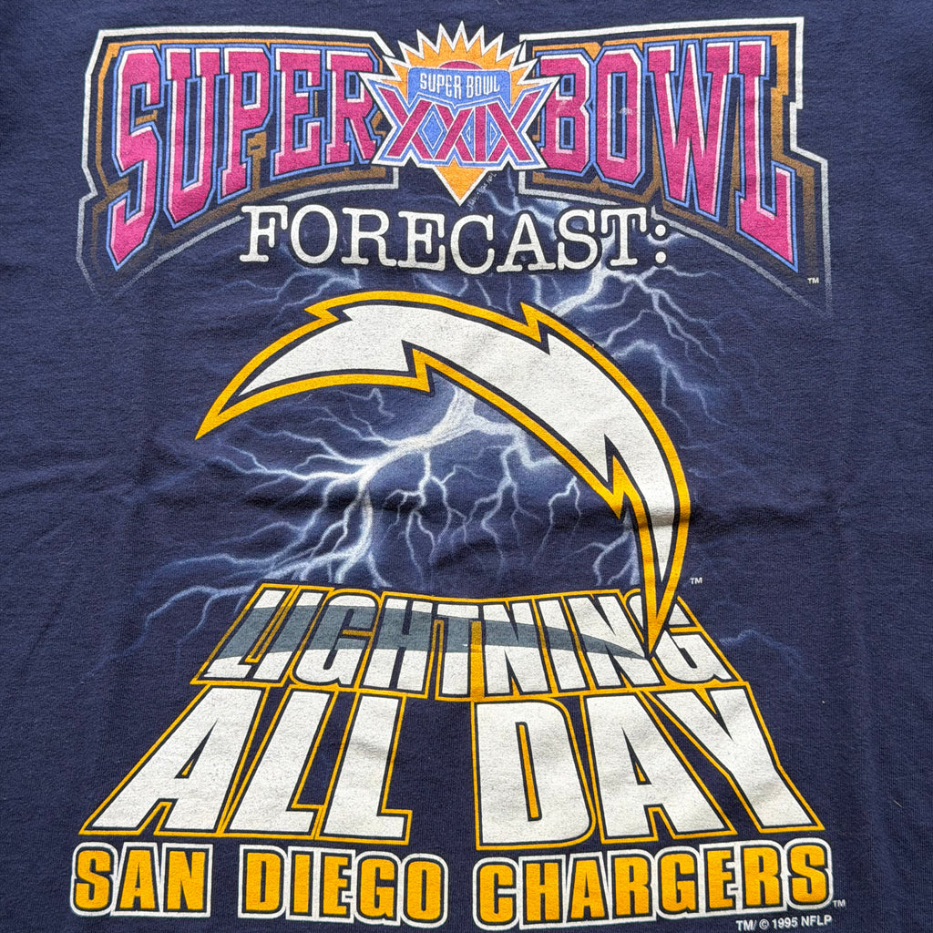 1995 CHARGERS SALEM SUPERBOWL FORECAST T-SHIRT (L)