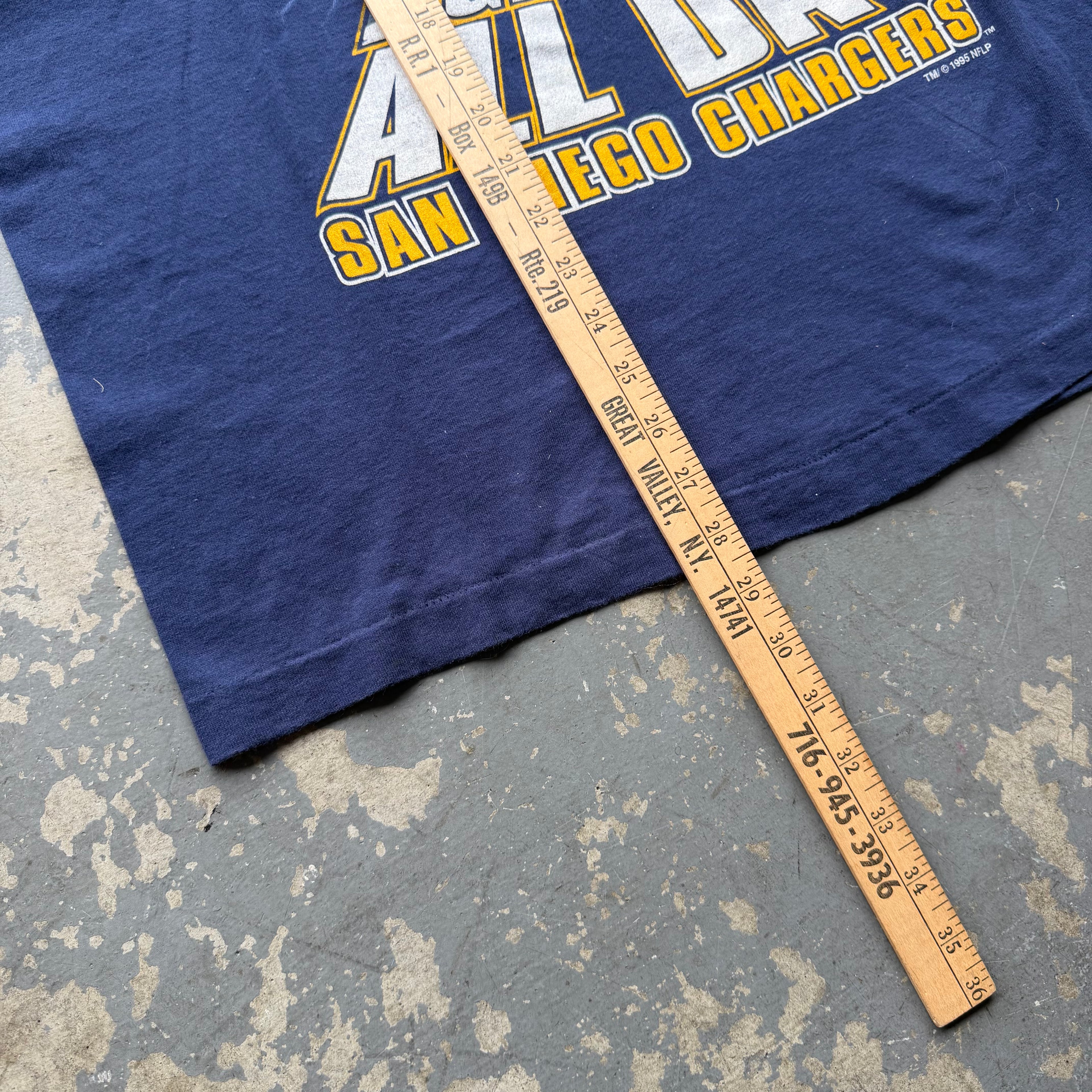 1995 CHARGERS SALEM SUPERBOWL FORECAST T-SHIRT (L)