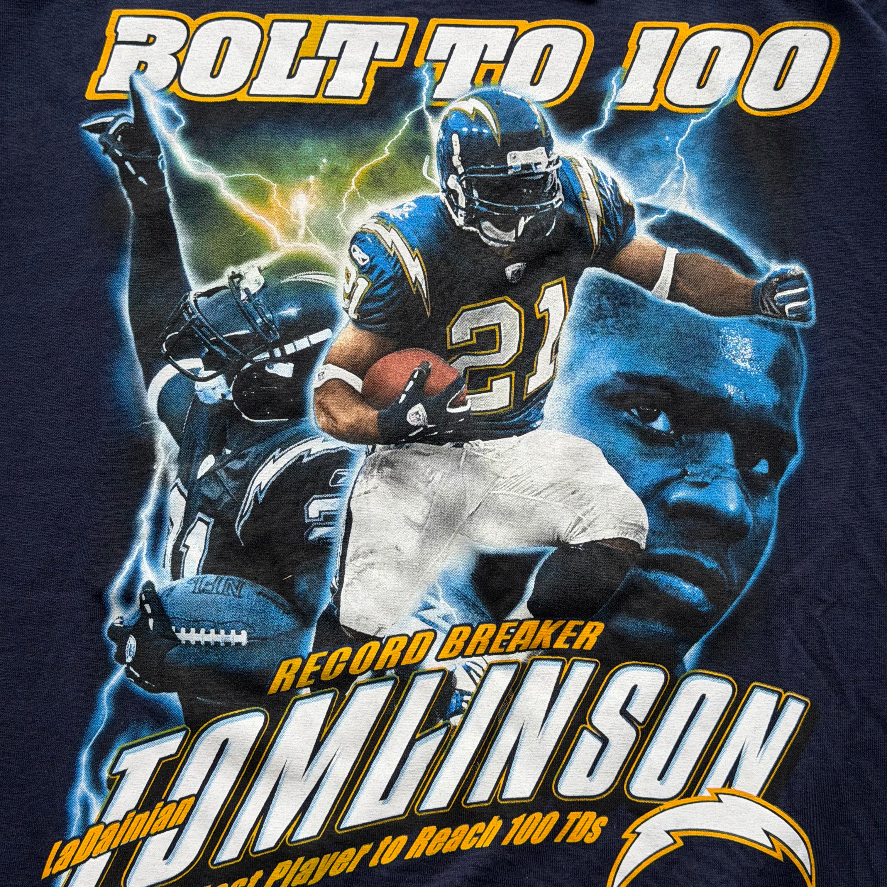 00'S CHARGERS LT BOLT TO 100 T-SHIRT (XL)