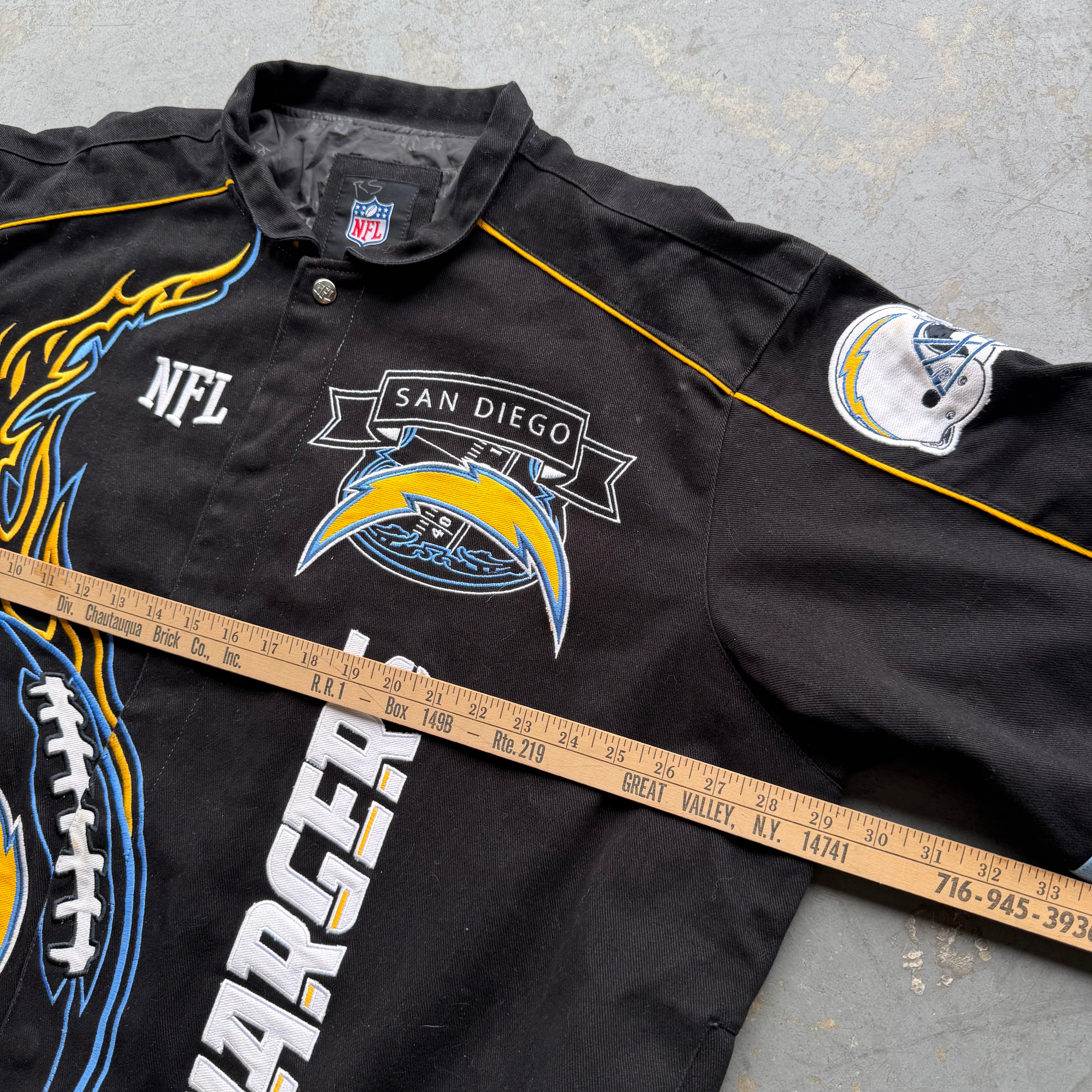 00'S CHARGERS NFL SAN DIEGO BLACK EMBROIDERED JACKET (2XL)
