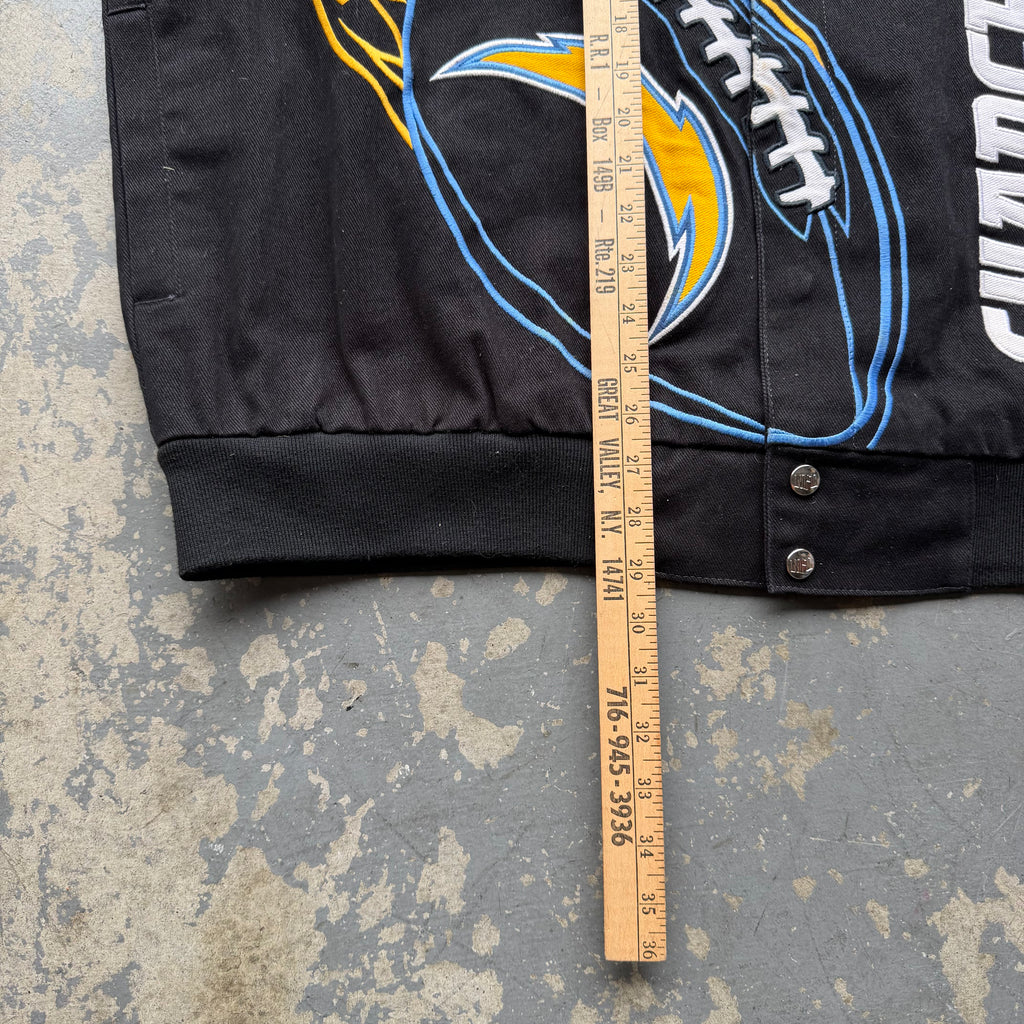 00'S CHARGERS NFL SAN DIEGO BLACK EMBROIDERED JACKET (2XL)