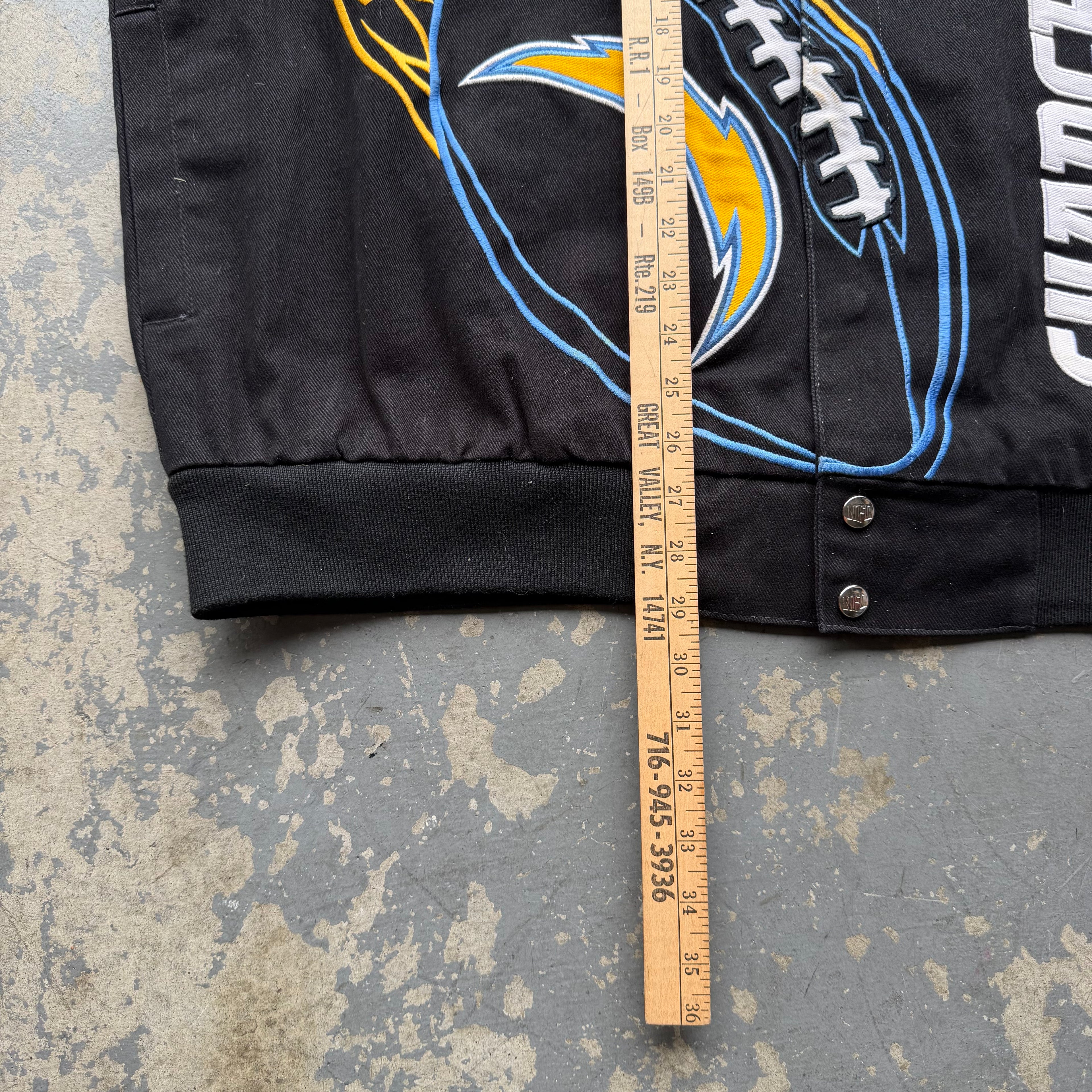 00'S CHARGERS NFL SAN DIEGO BLACK EMBROIDERED JACKET (2XL)