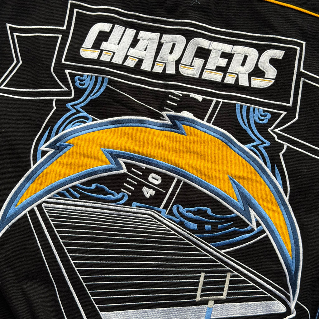 00'S CHARGERS NFL SAN DIEGO BLACK EMBROIDERED JACKET (2XL)