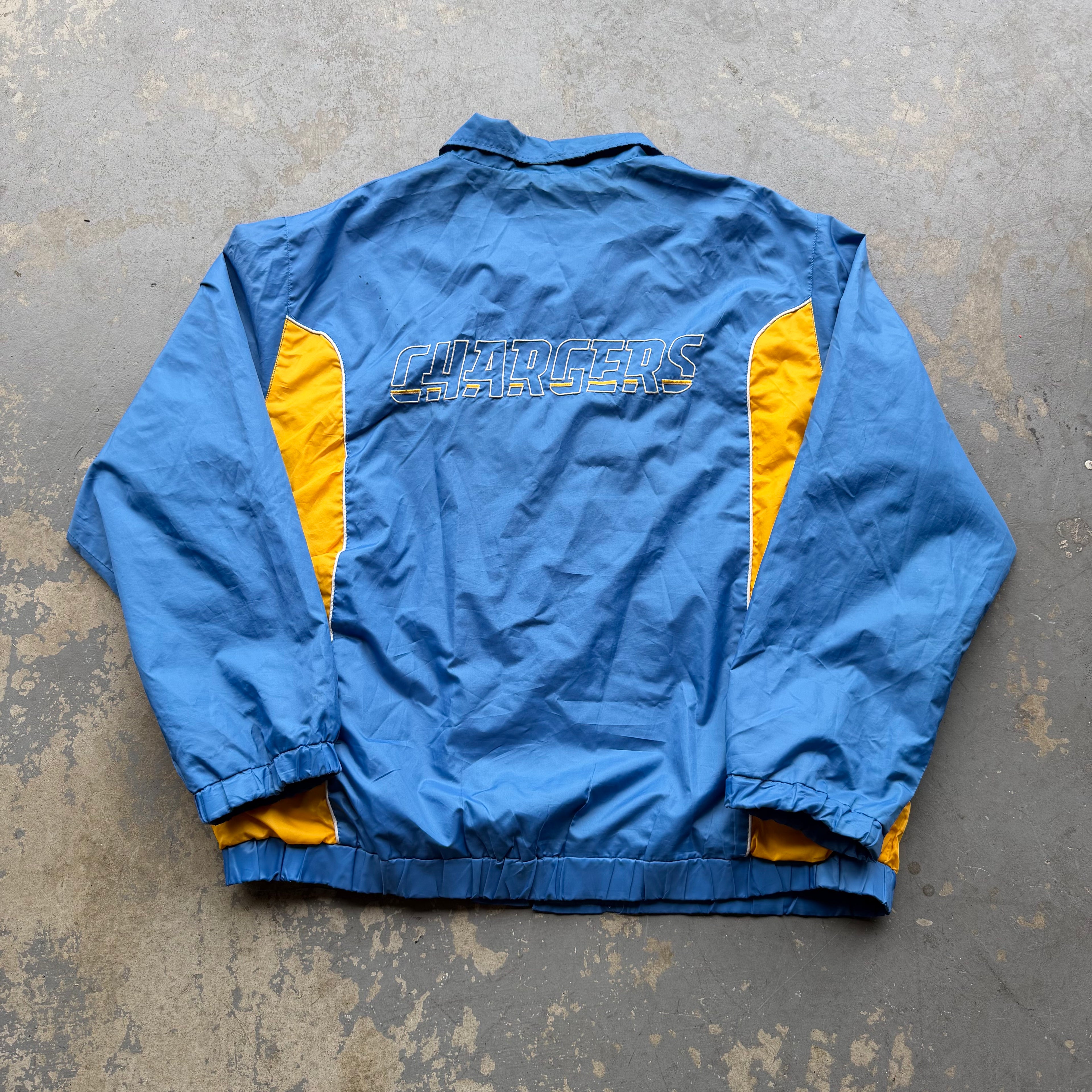00'S CHARGERS POWDER BLUE NYLON ZIP UP JACKET (2XL)