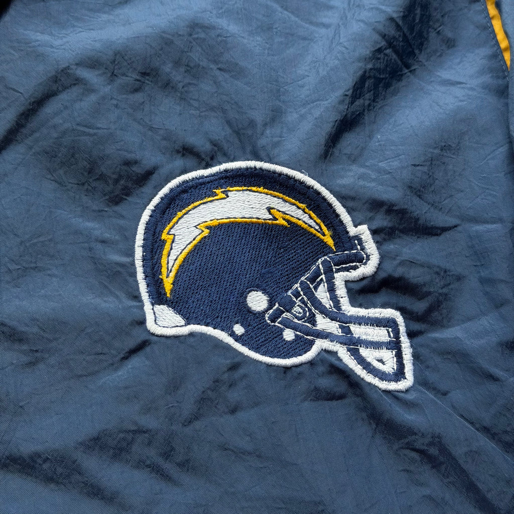 90'S CHARGERS LOGO ATHLETIC NYLON BUTTON SNAP JACKET (L)