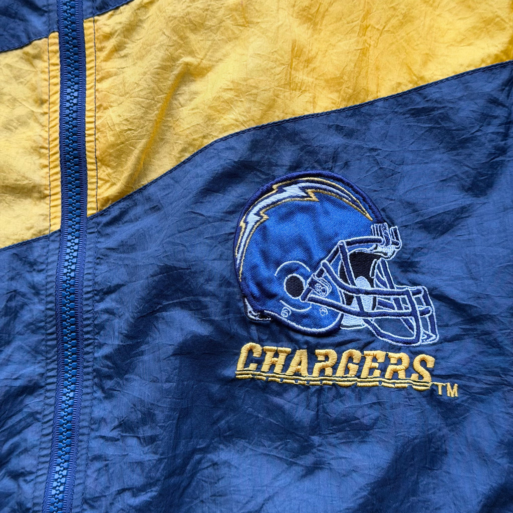 90'S CHARGERS PRO PLAYER NFL EXPERIENCE WINDBREAKER JACKET (2XL)