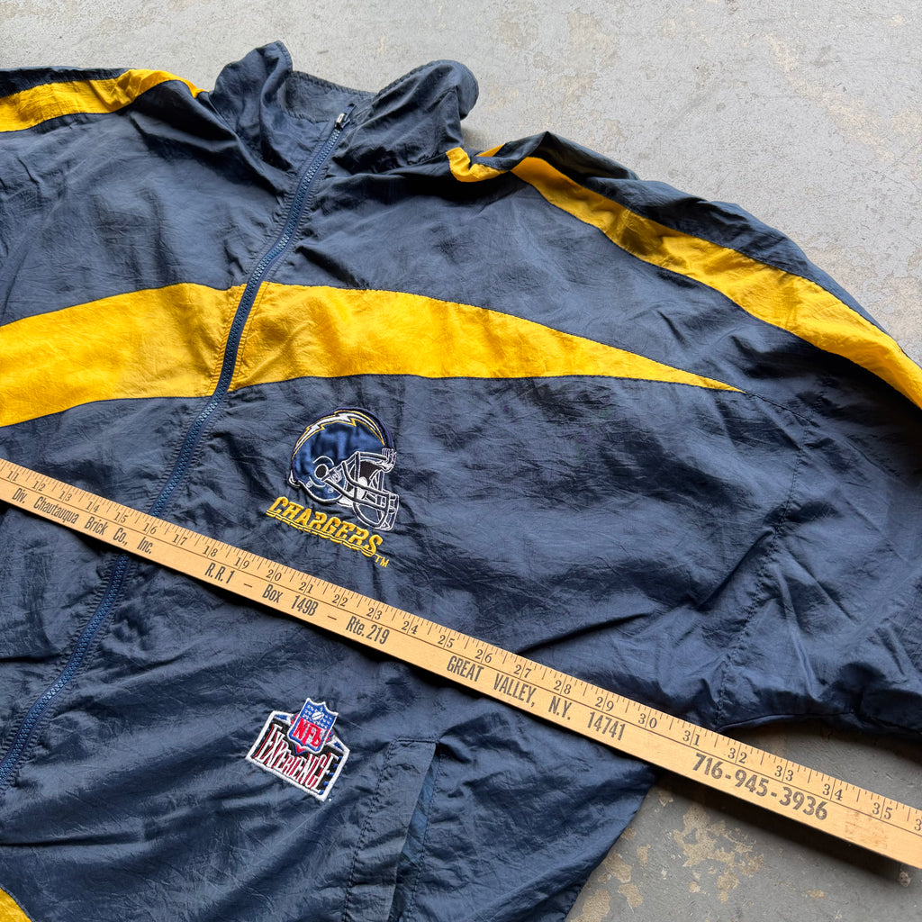 90'S CHARGERS PRO PLAYER NFL EXPERIENCE WINDBREAKER JACKET (2XL)