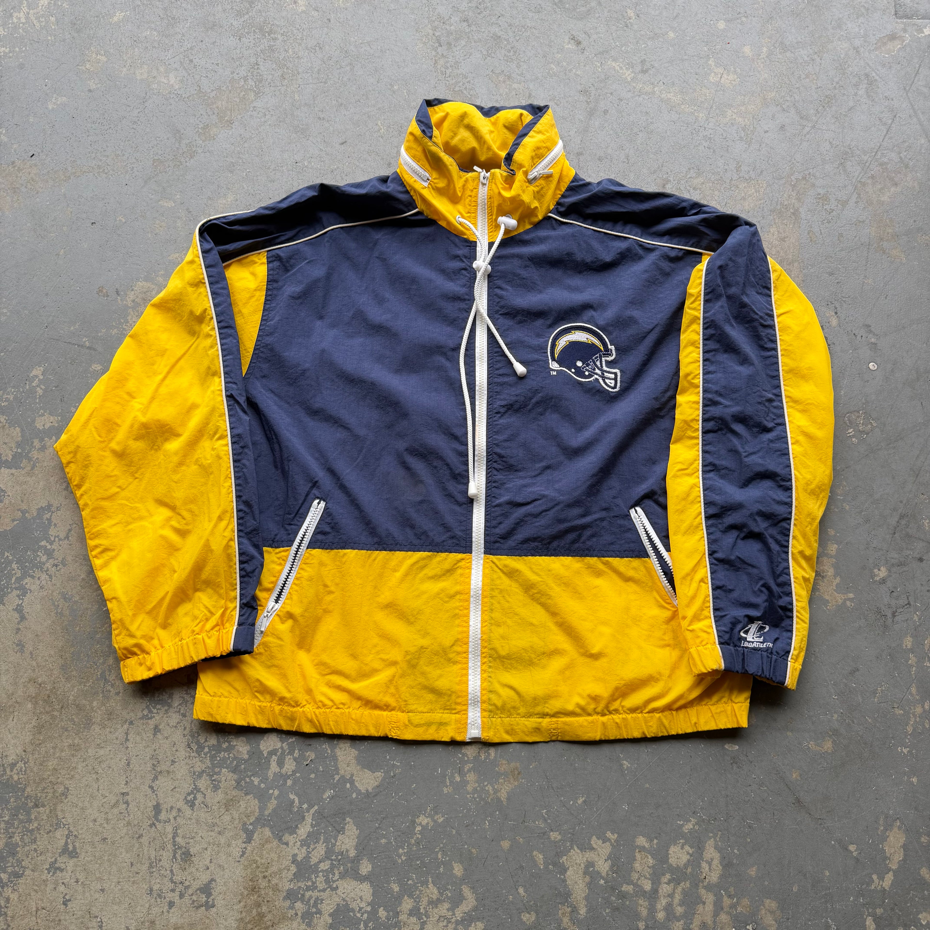 90'S CHARGERS LOGO ATHLETIC NYLON HELMET JACKET (L)