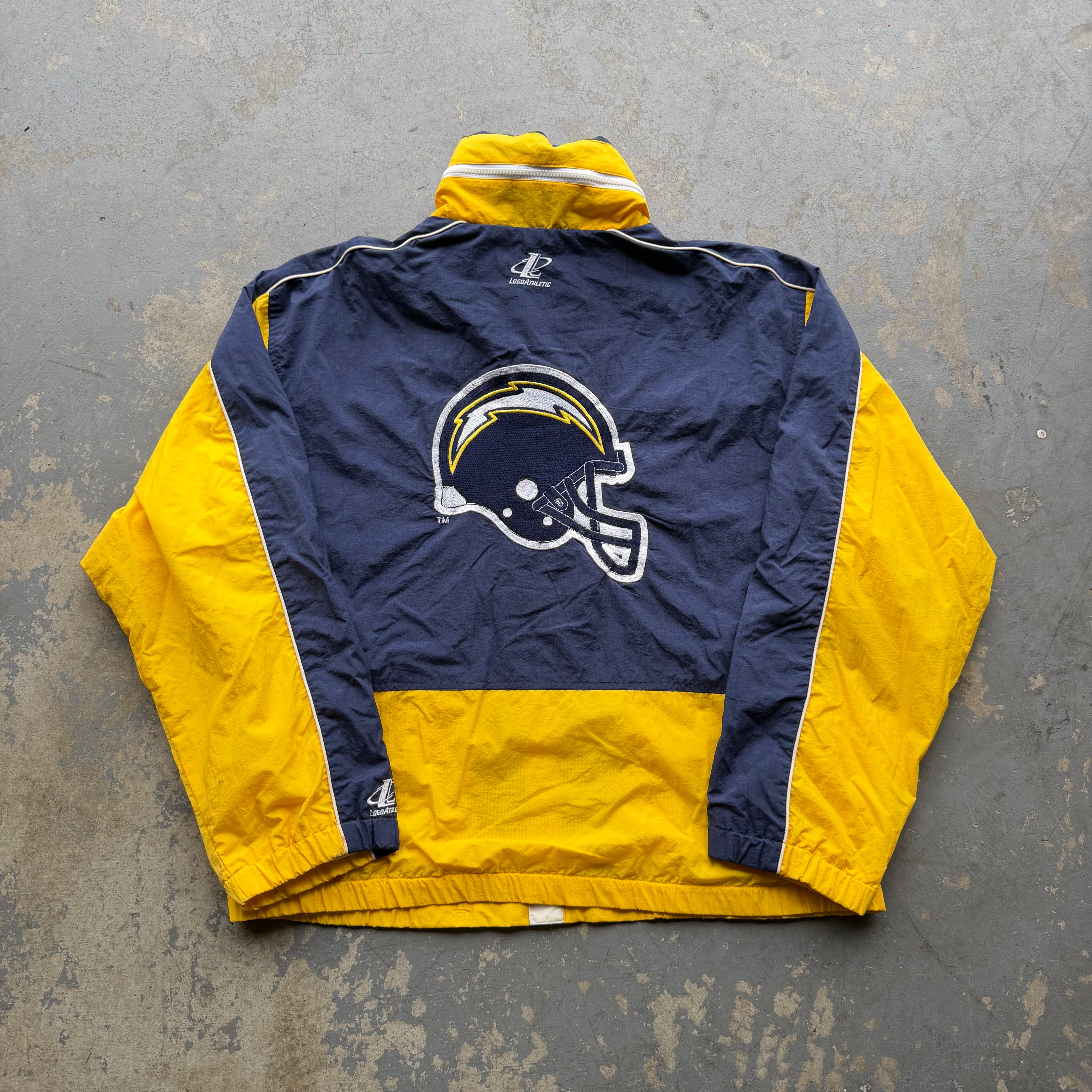 90'S CHARGERS LOGO ATHLETIC NYLON HELMET JACKET (L)