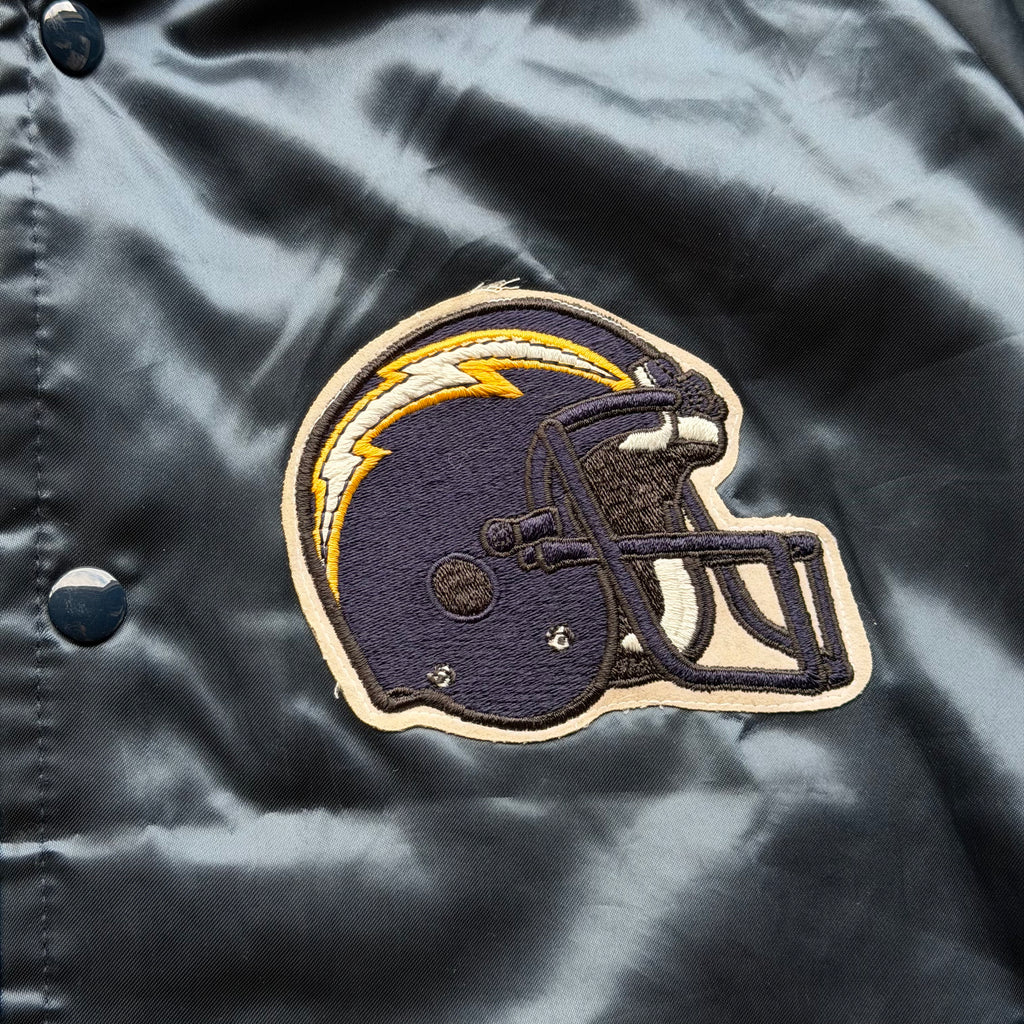 90'S CHARGERS CHALK LINE SATIN BOMBER JACKET (XL)