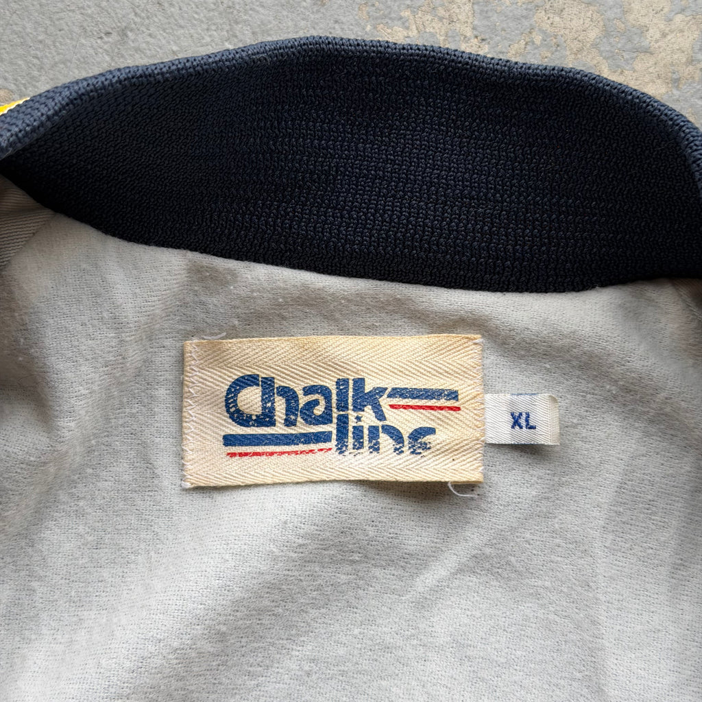 90'S CHARGERS CHALK LINE SATIN BOMBER JACKET (XL)
