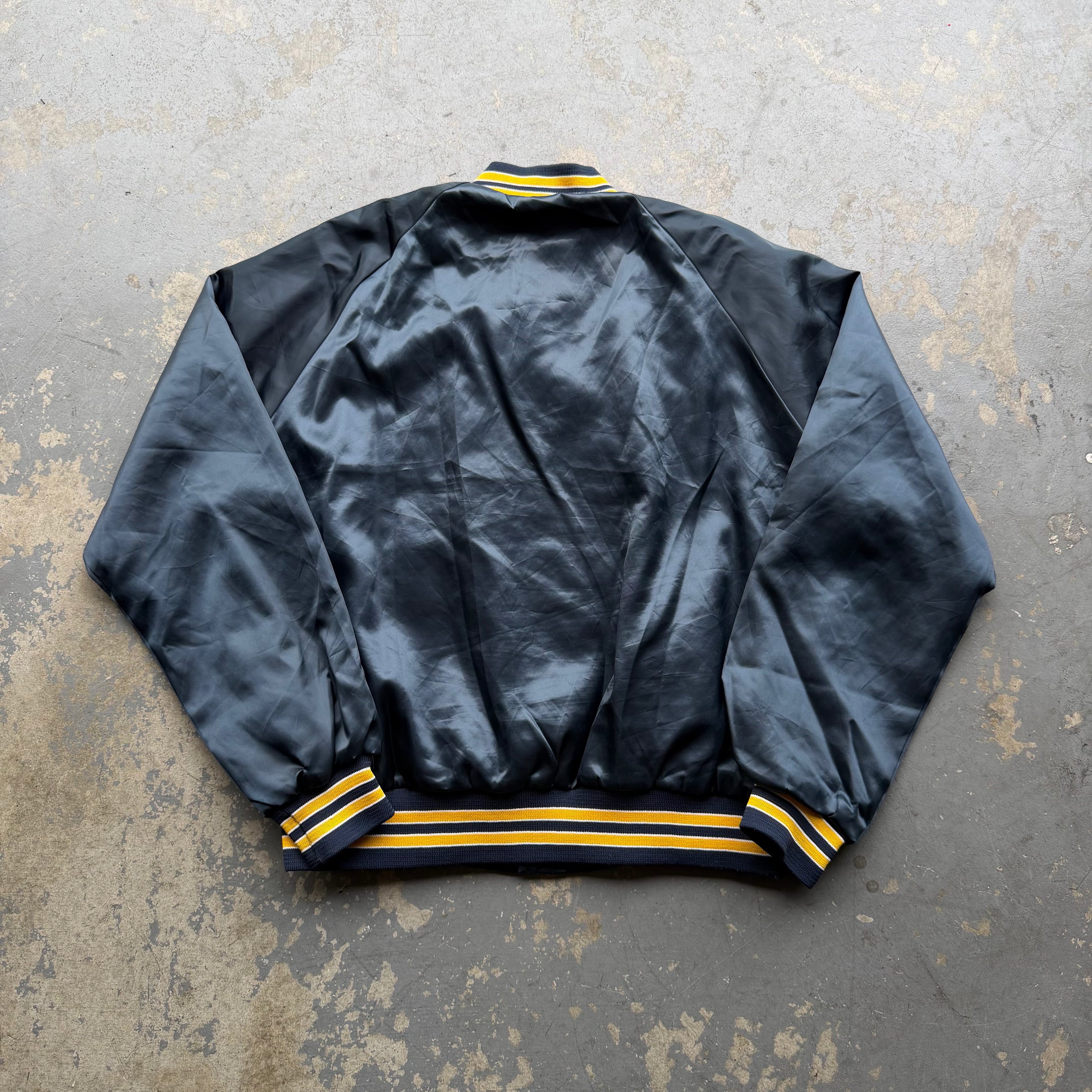 90'S CHARGERS CHALK LINE SATIN BOMBER JACKET (XL)