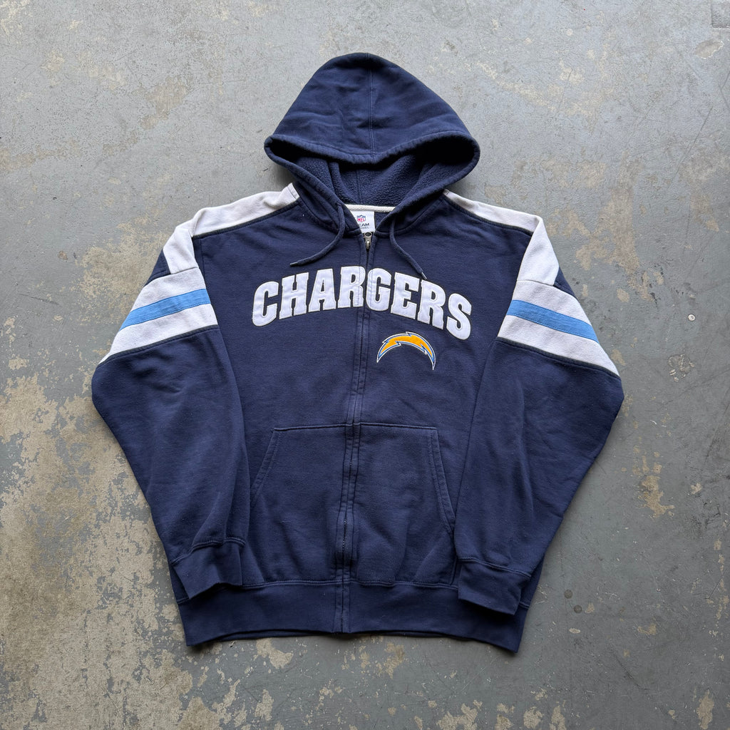 00'S CHARGERS NFL ZIP UP HOODIE (L)