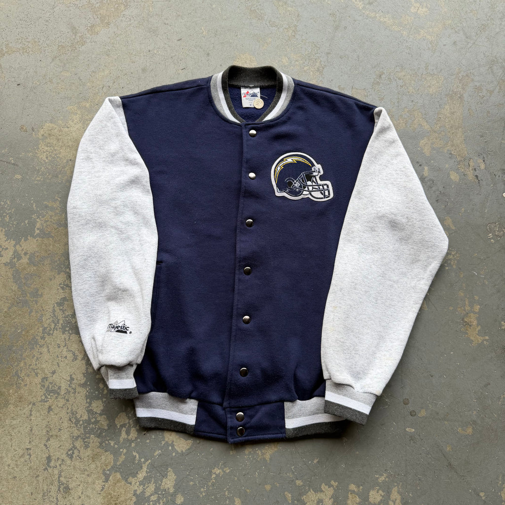 90'S CHARGERS MAJESTIC VARSITY SWEATSHIRT JACKET (M)