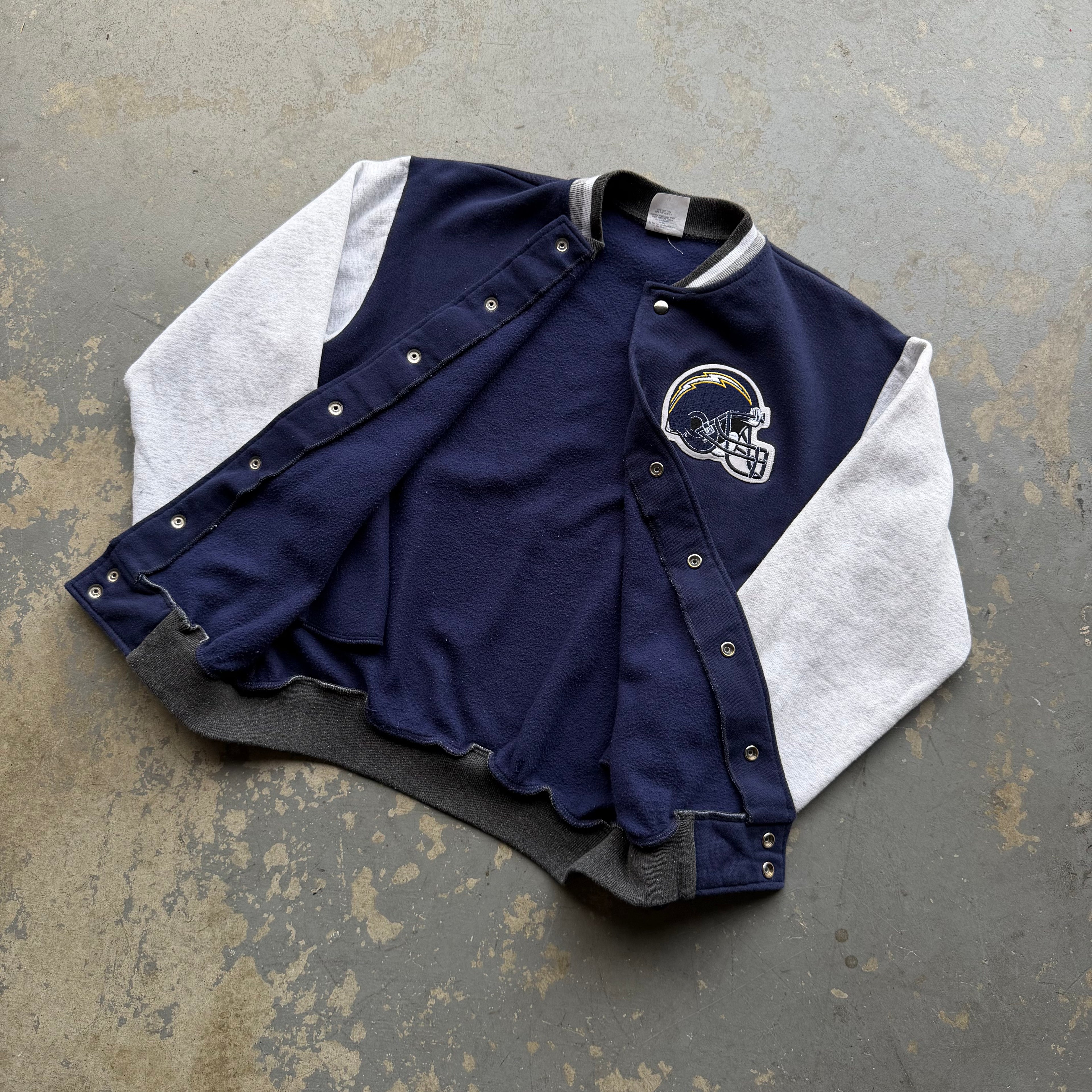 90'S CHARGERS MAJESTIC VARSITY SWEATSHIRT JACKET (M)