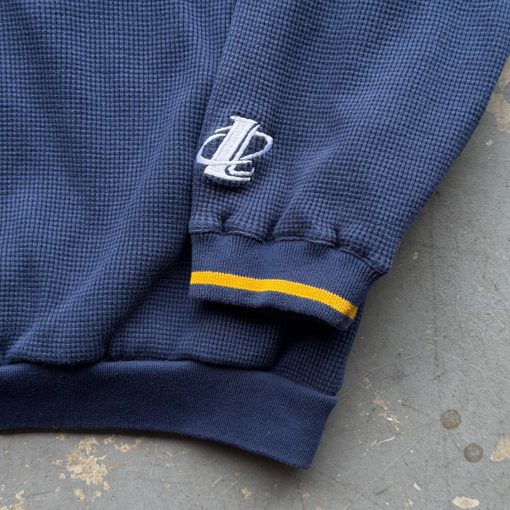 90'S CHARGERS LOGO ATHLETIC WAFFLE KNIT NYLON CREWNECK (XL)