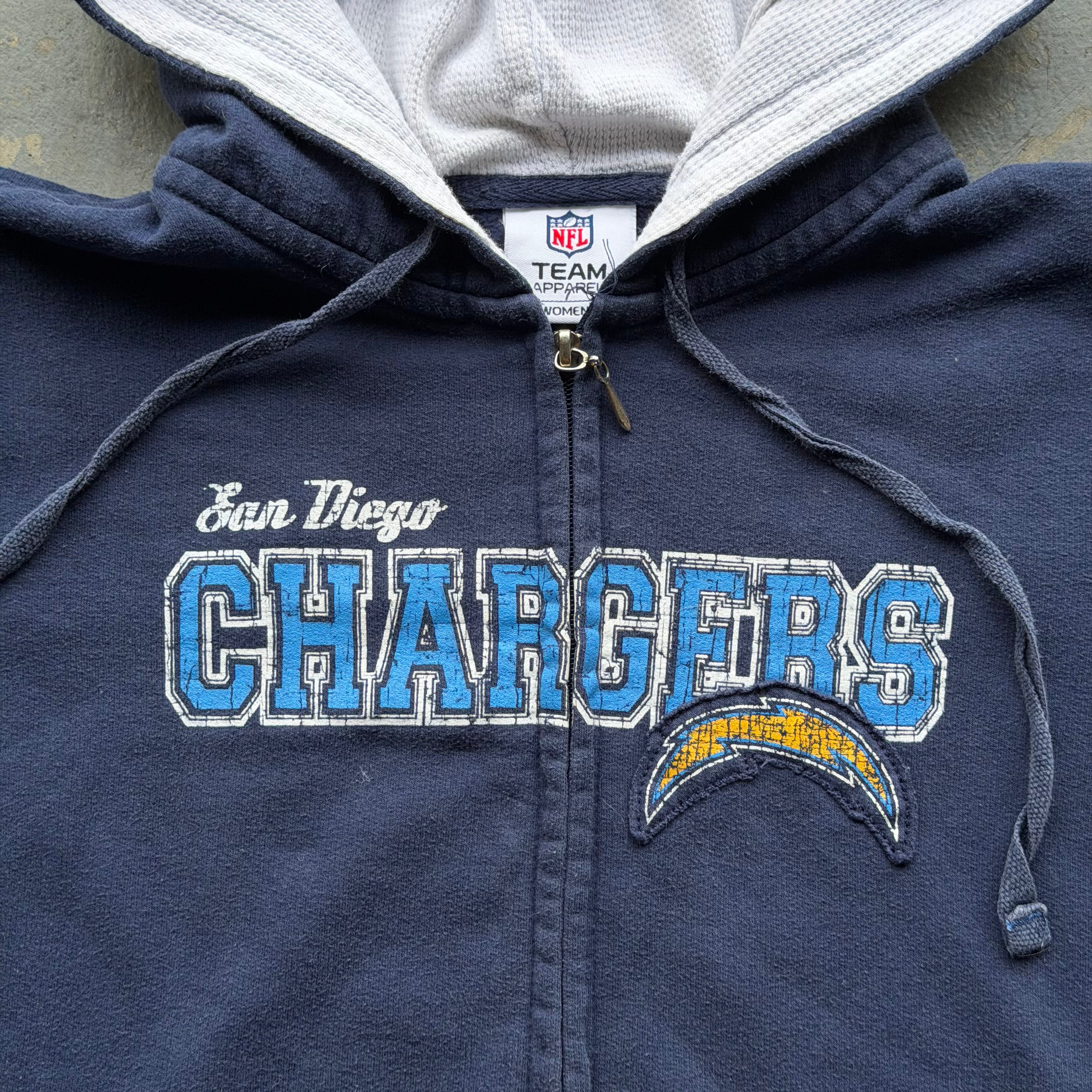 00'S CHARGERS SAN DIEGO WOMEN'S ZIP UP HOODIE (L)