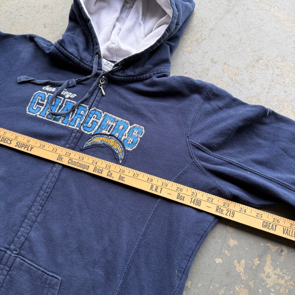00'S CHARGERS SAN DIEGO WOMEN'S ZIP UP HOODIE (L)