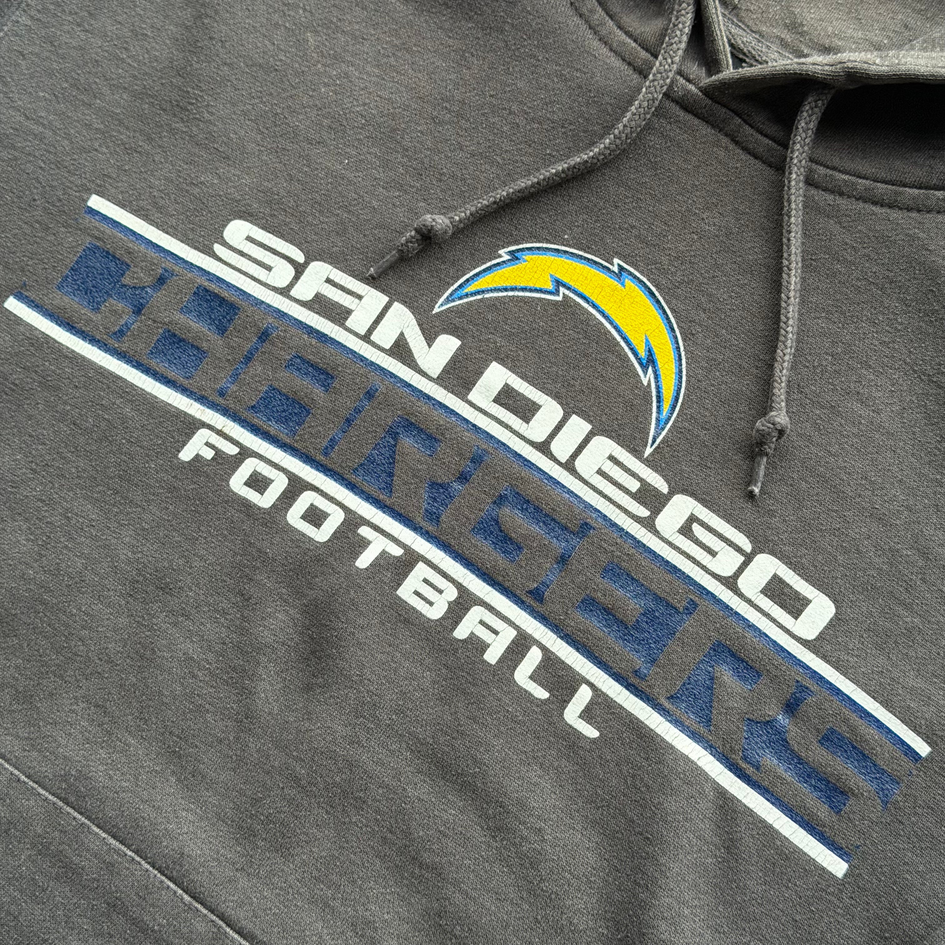 CHARGERS GREY SAN DIEGO FOOTBALL HOODIE (L)