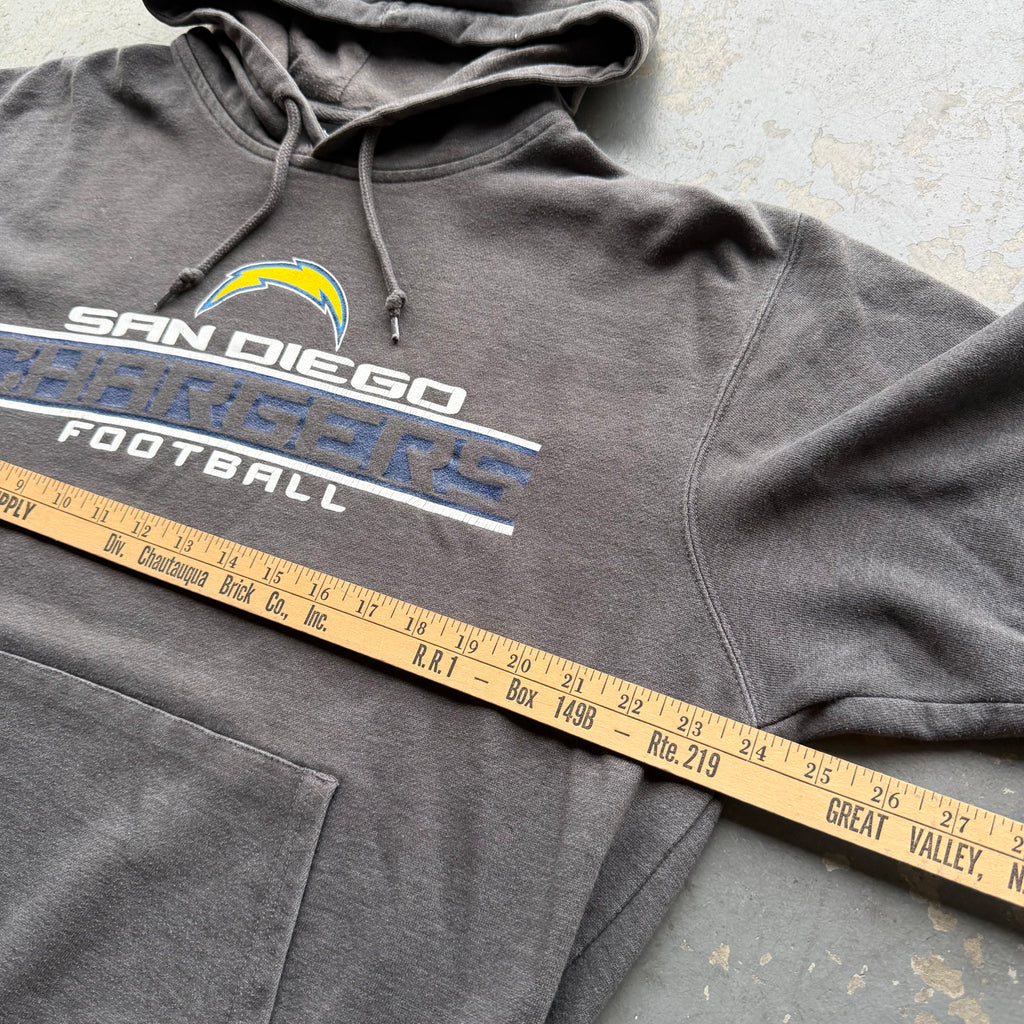 CHARGERS GREY SAN DIEGO FOOTBALL HOODIE (L)