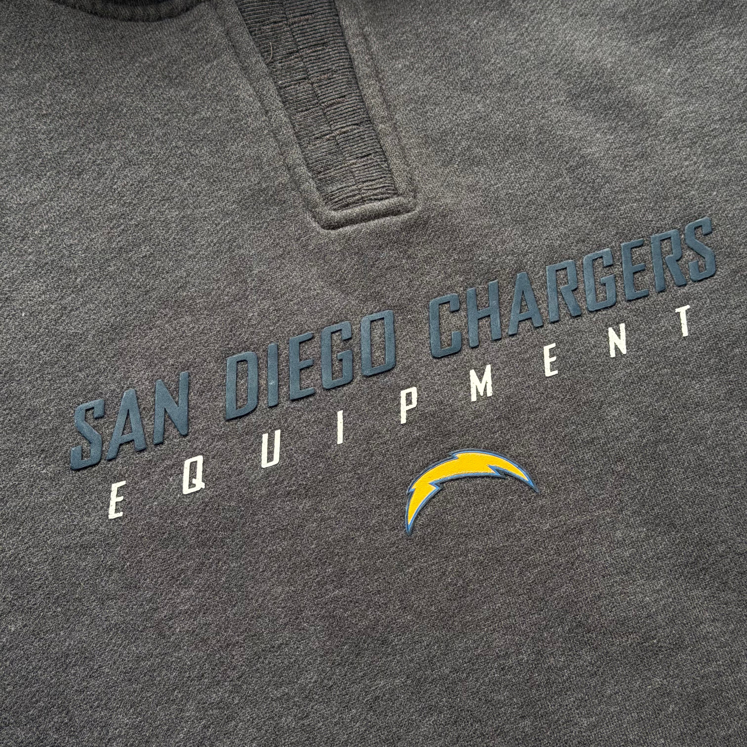 00'S CHARGERS EQUIPMENT REEBOK GREY HOODIE (XL)