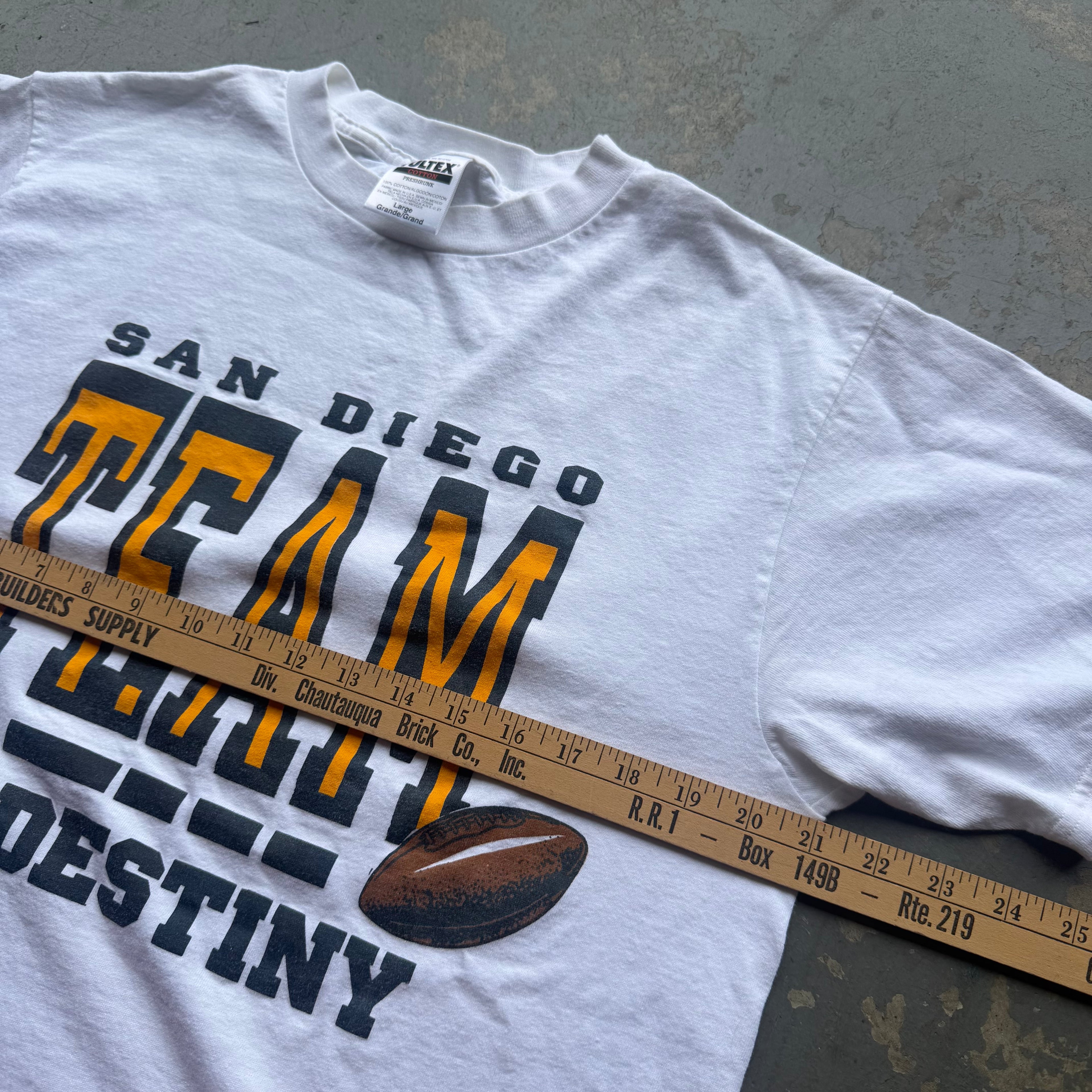 90'S CHARGERS TEAM OF DESTINY T-SHIRT (L)