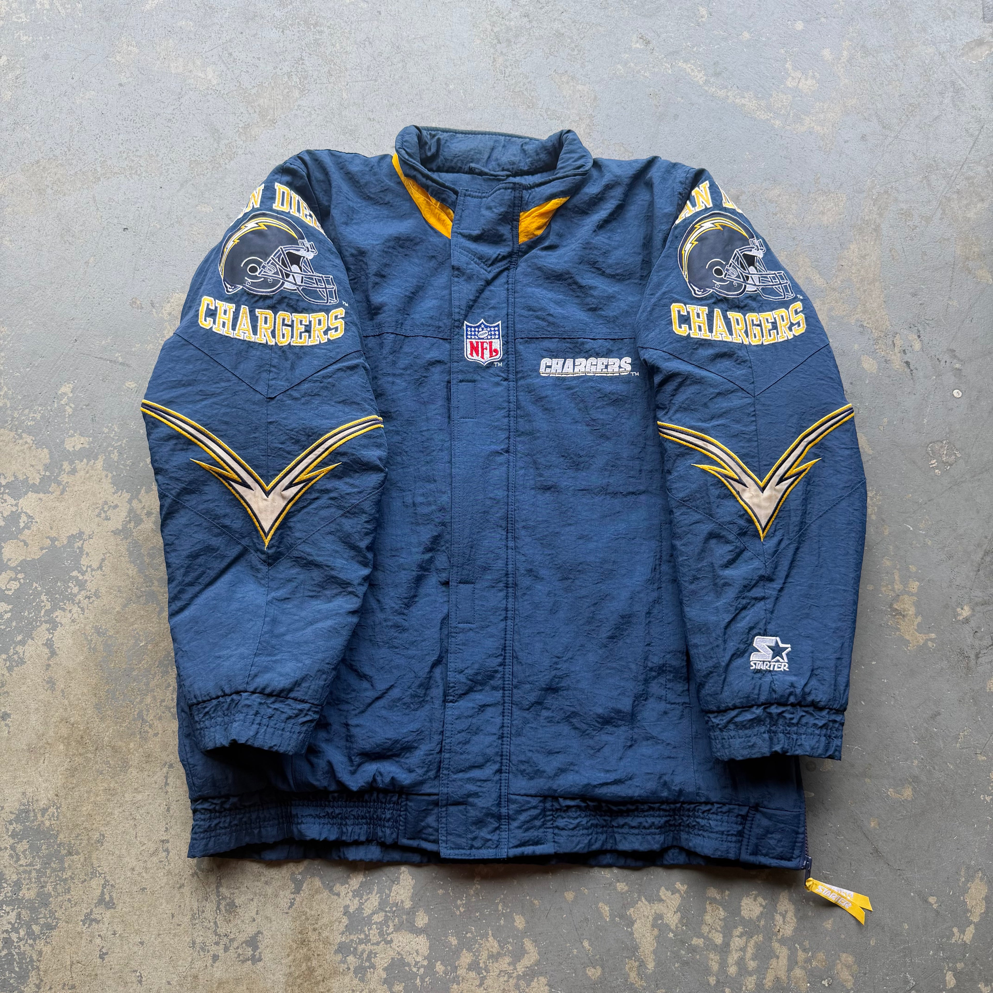 90'S CHARGERS STARTER PRO LINE SIDLEINE JACKET (L)
