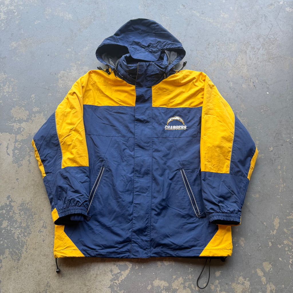 00'S CHARGERS NFL HOODED NYLON SHELL JACKET (L)