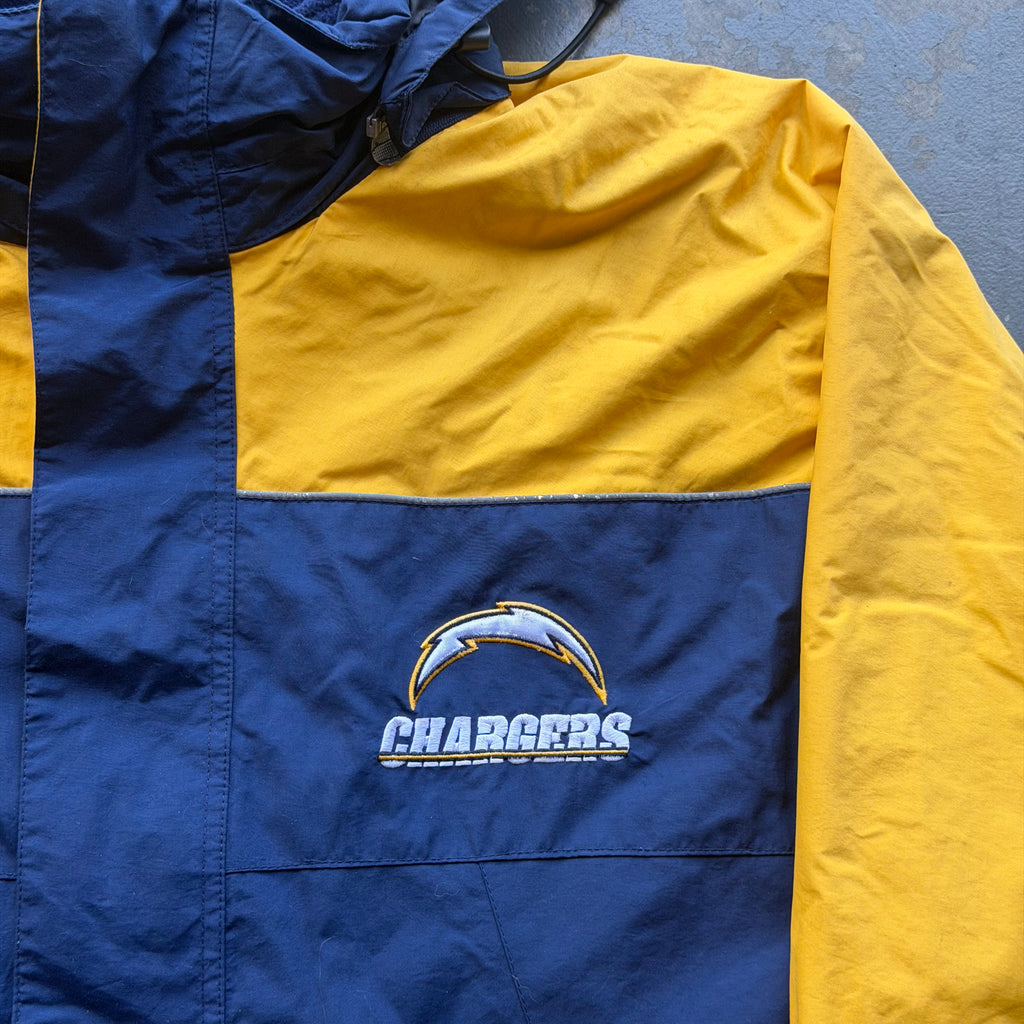 00'S CHARGERS NFL HOODED NYLON SHELL JACKET (L)
