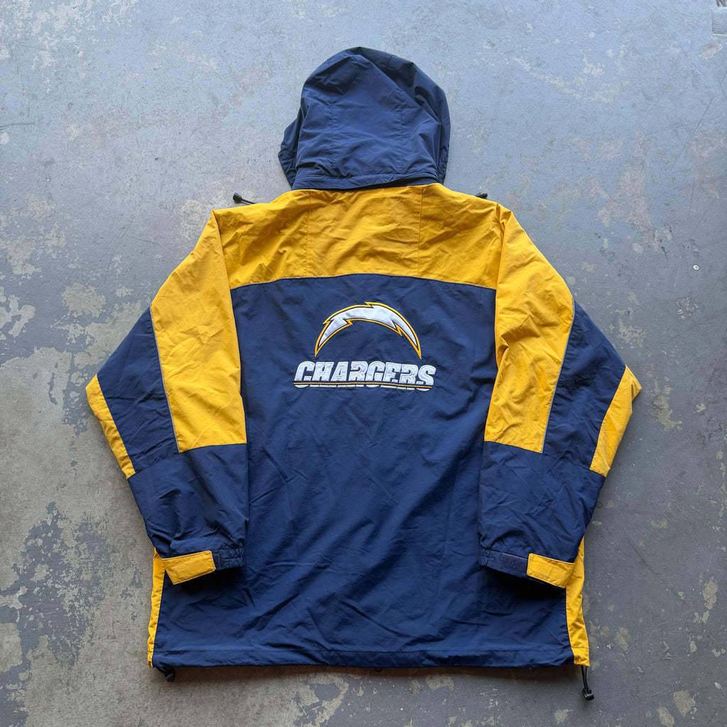 00'S CHARGERS NFL HOODED NYLON SHELL JACKET (L)