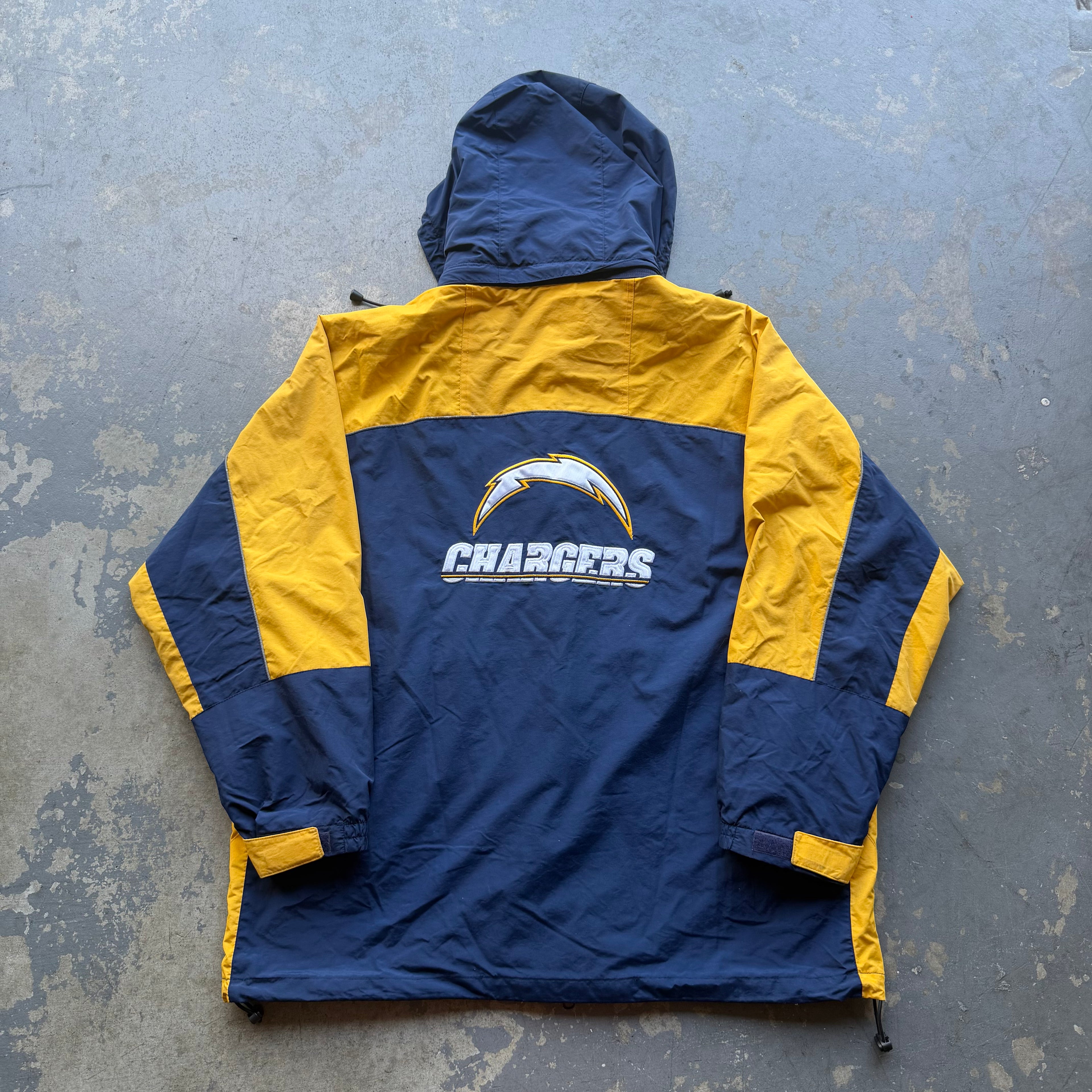 00'S CHARGERS NFL HOODED NYLON SHELL JACKET (L)