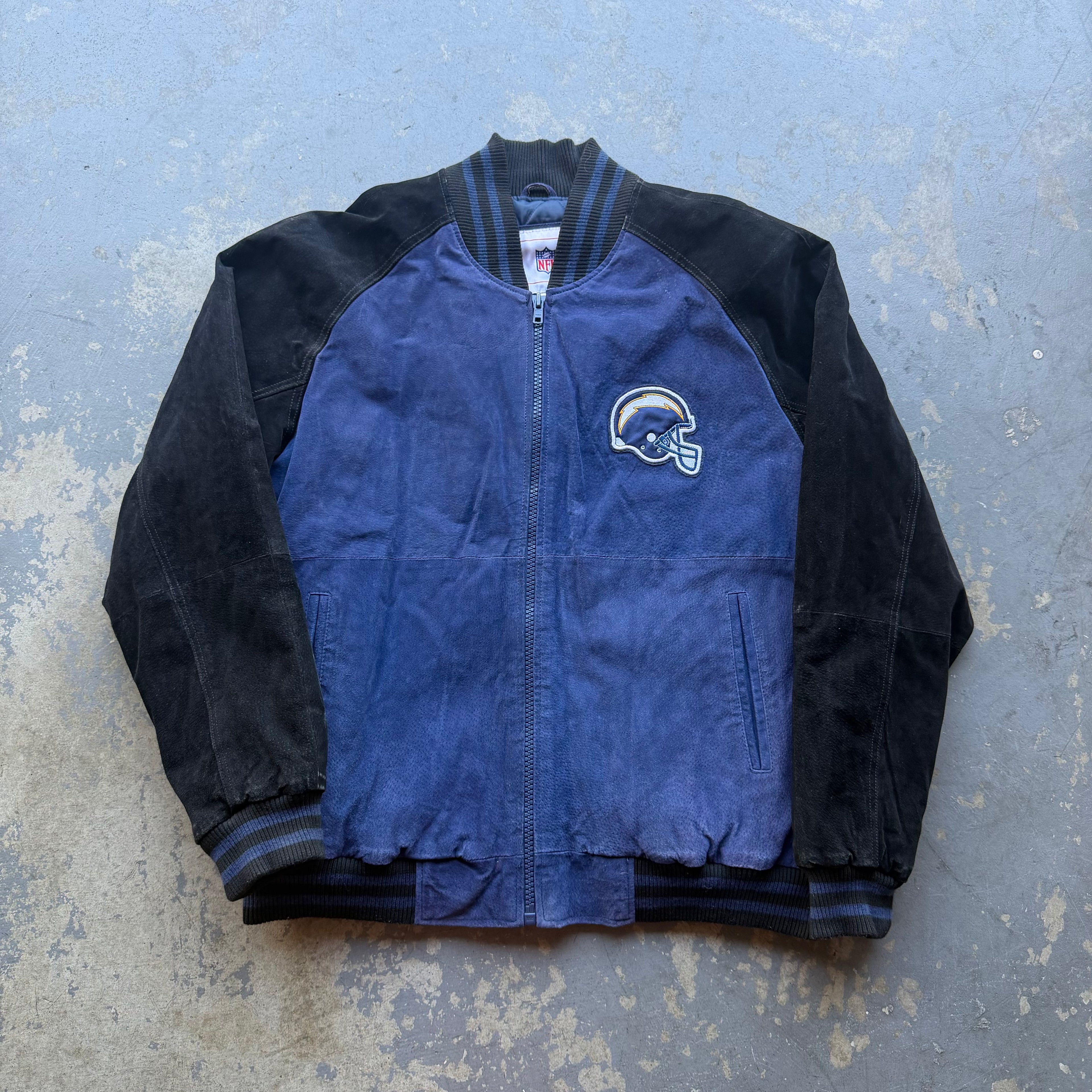 00'S CHARGERS TWO TONE SUEDE LEATHER JACKET (XL)