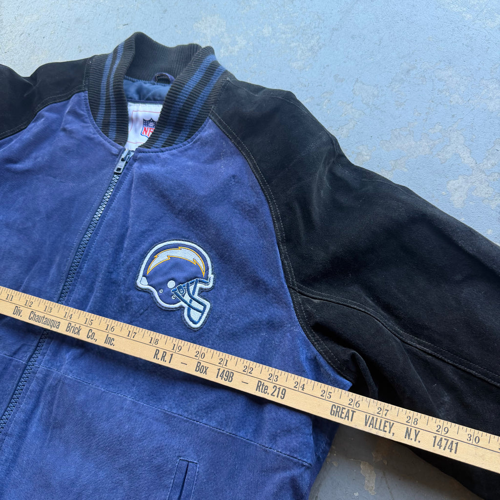 00'S CHARGERS TWO TONE SUEDE LEATHER JACKET (XL)