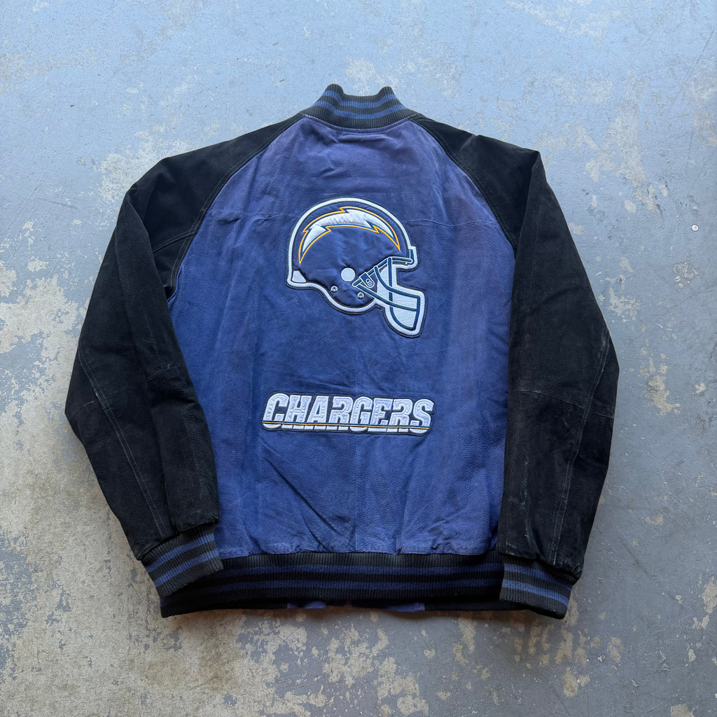 00'S CHARGERS TWO TONE SUEDE LEATHER JACKET (XL)