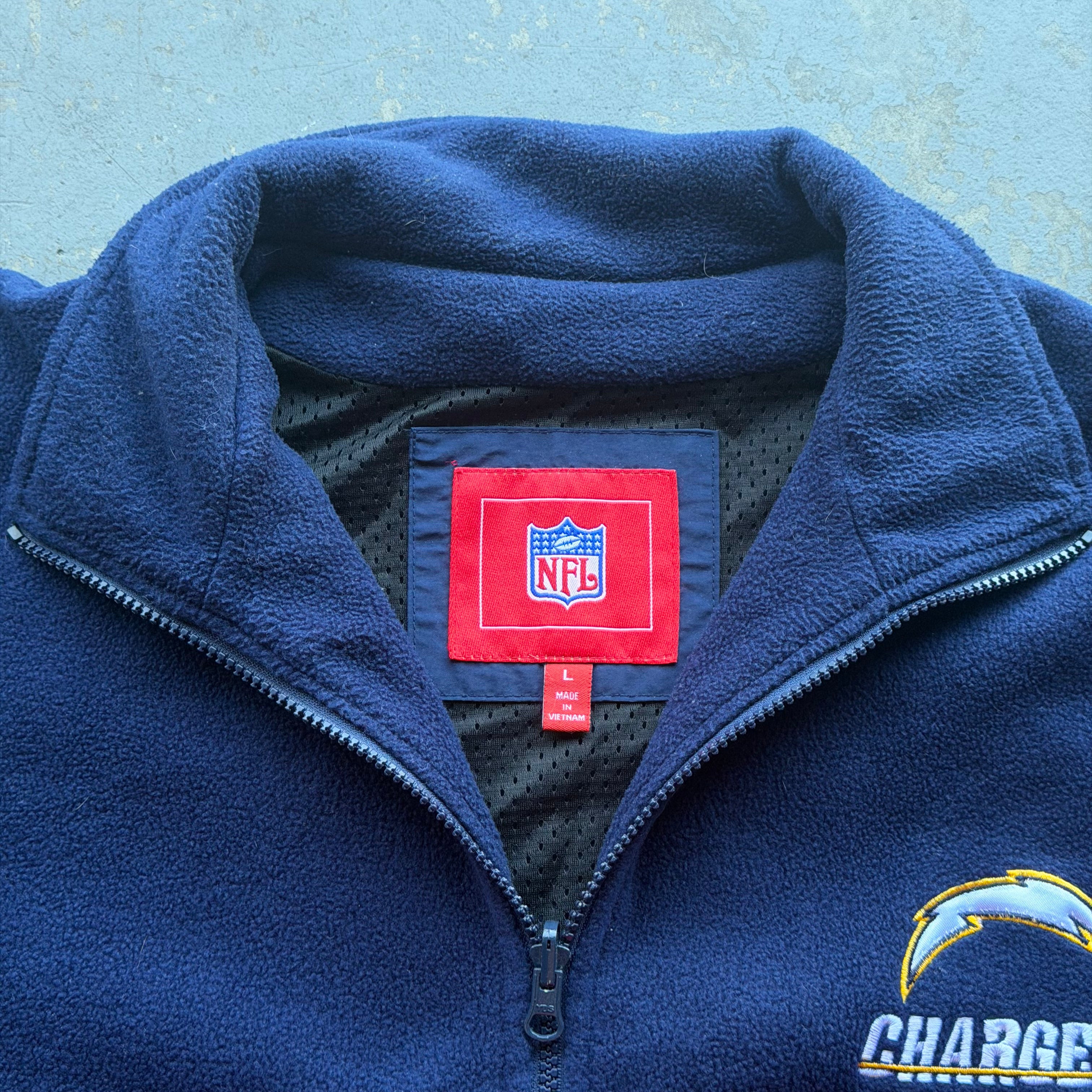 00'S CHARGERS NAVY BLUE FLEECE JACKET (L)