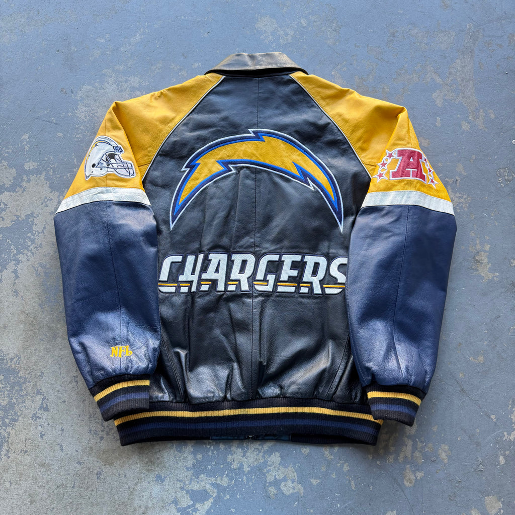 00’S CHARGERS LEATHER JACKET (L)