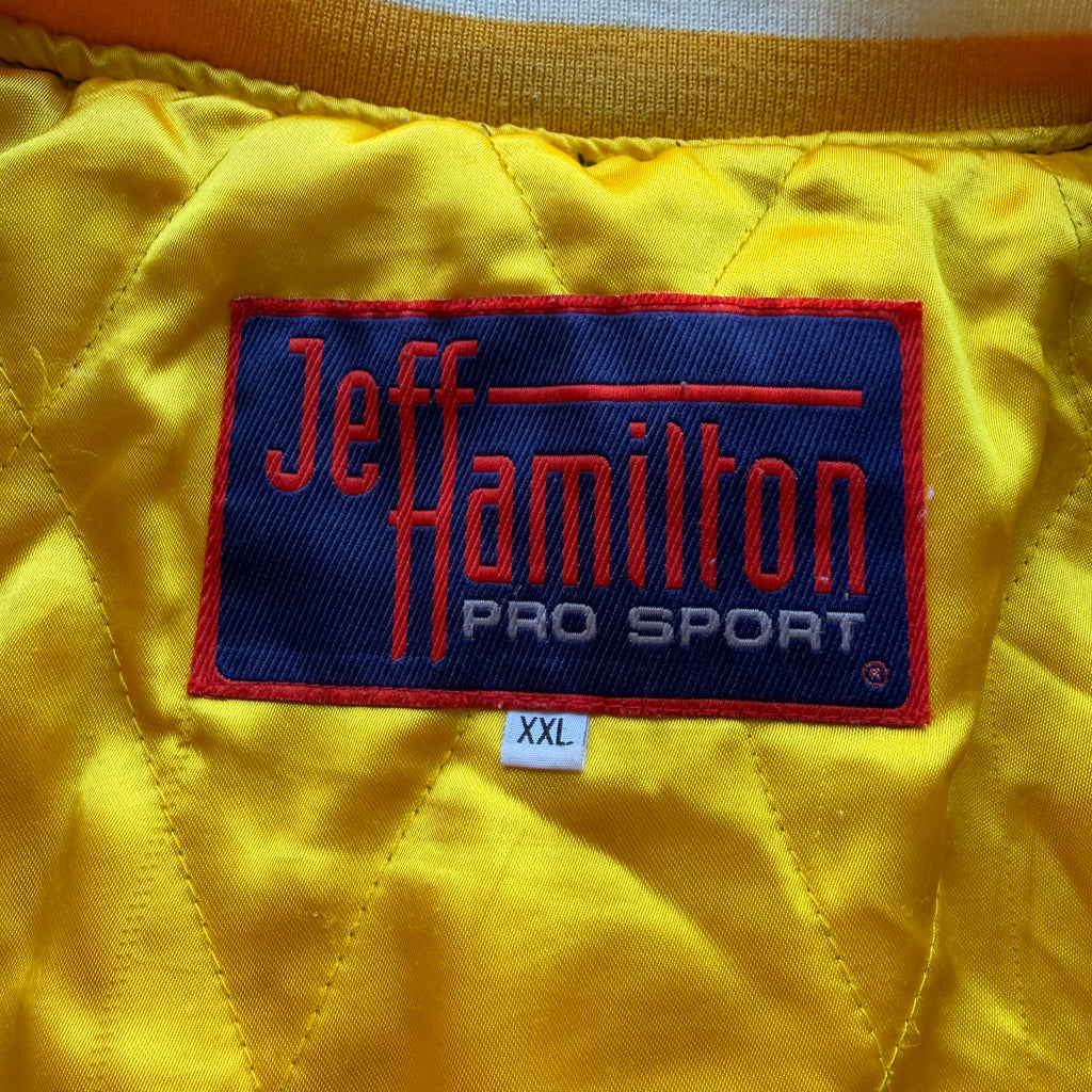90’S JEFF HAMILTON CHARGERS SUEDE LEATHER JACKET (XXL)