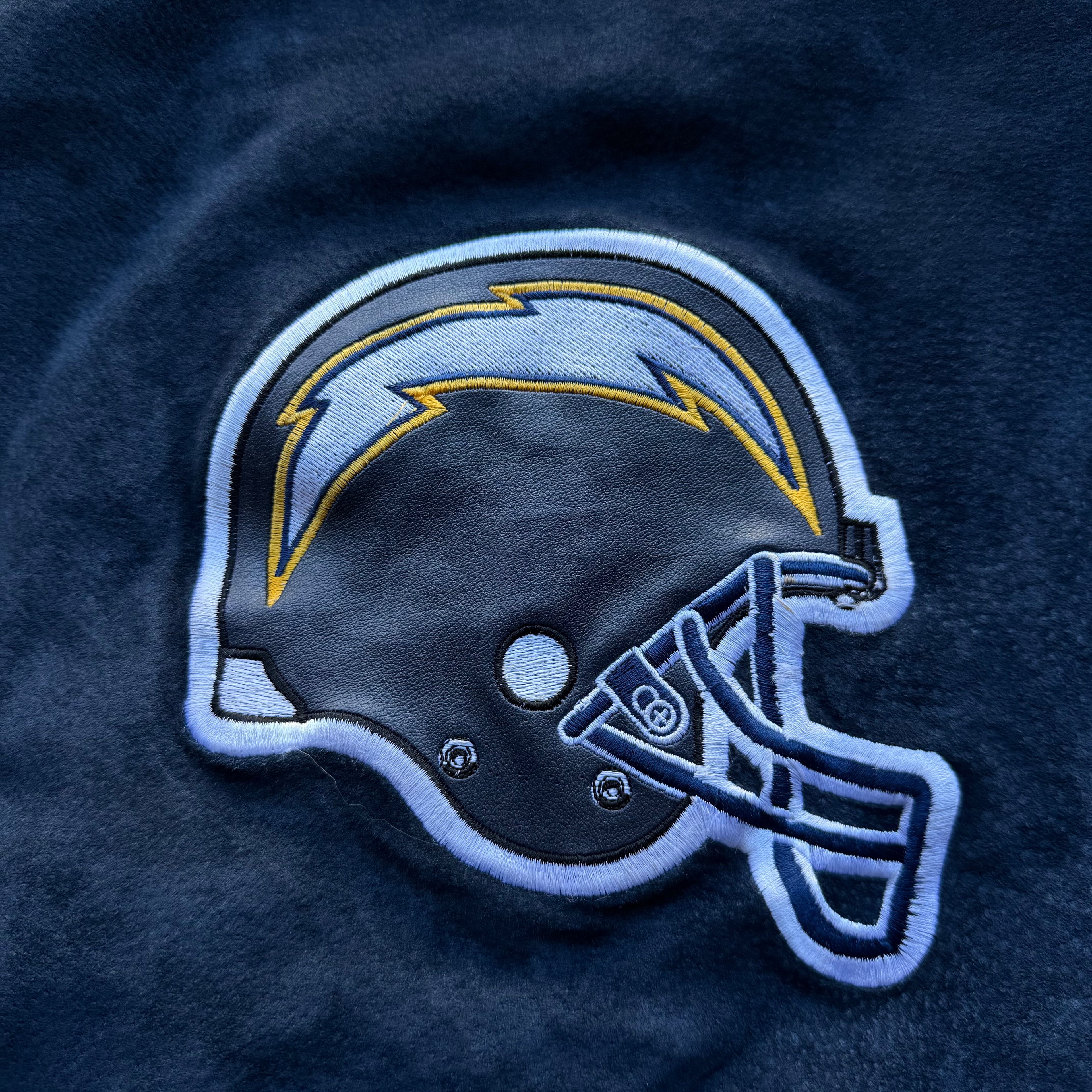 90’S JEFF HAMILTON CHARGERS SUEDE LEATHER JACKET (XXL)