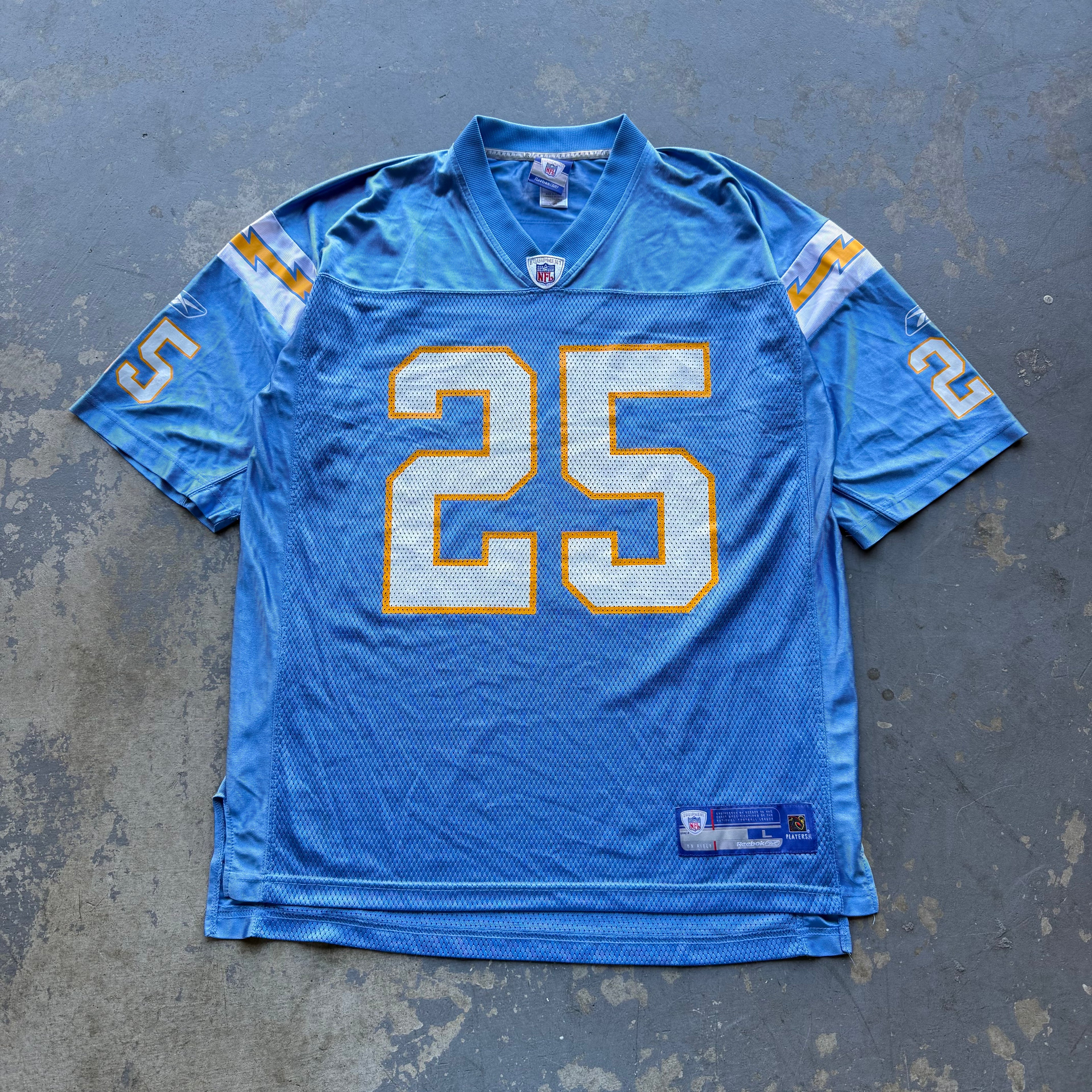 00’S ANTONIO CROMARTIE CHARGERS REEBOK POWDER BLUE JERSEY (L)