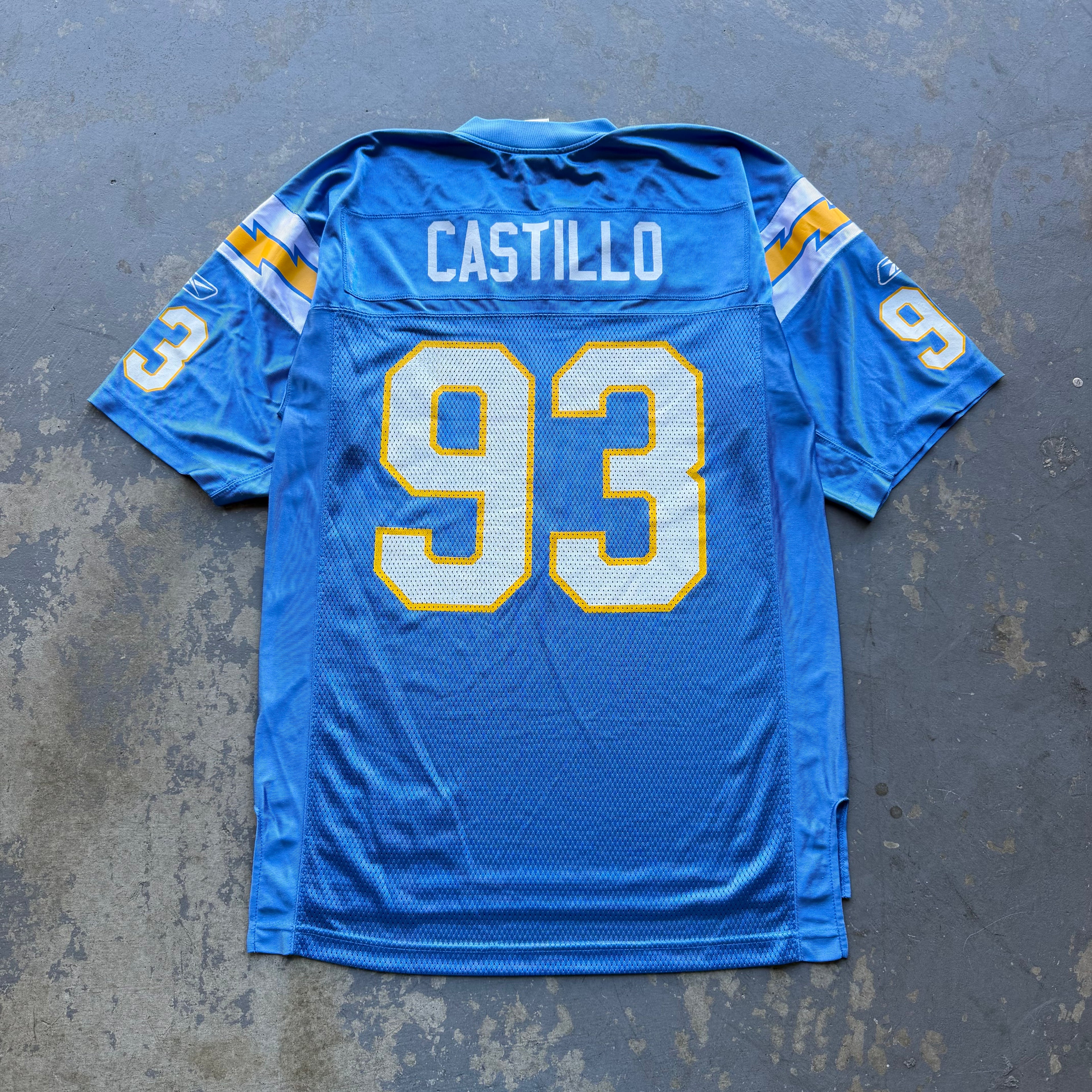 00’S LUIS CASTILLO CHARGERS REEBOK POWDER BLUE JERSEY (M)