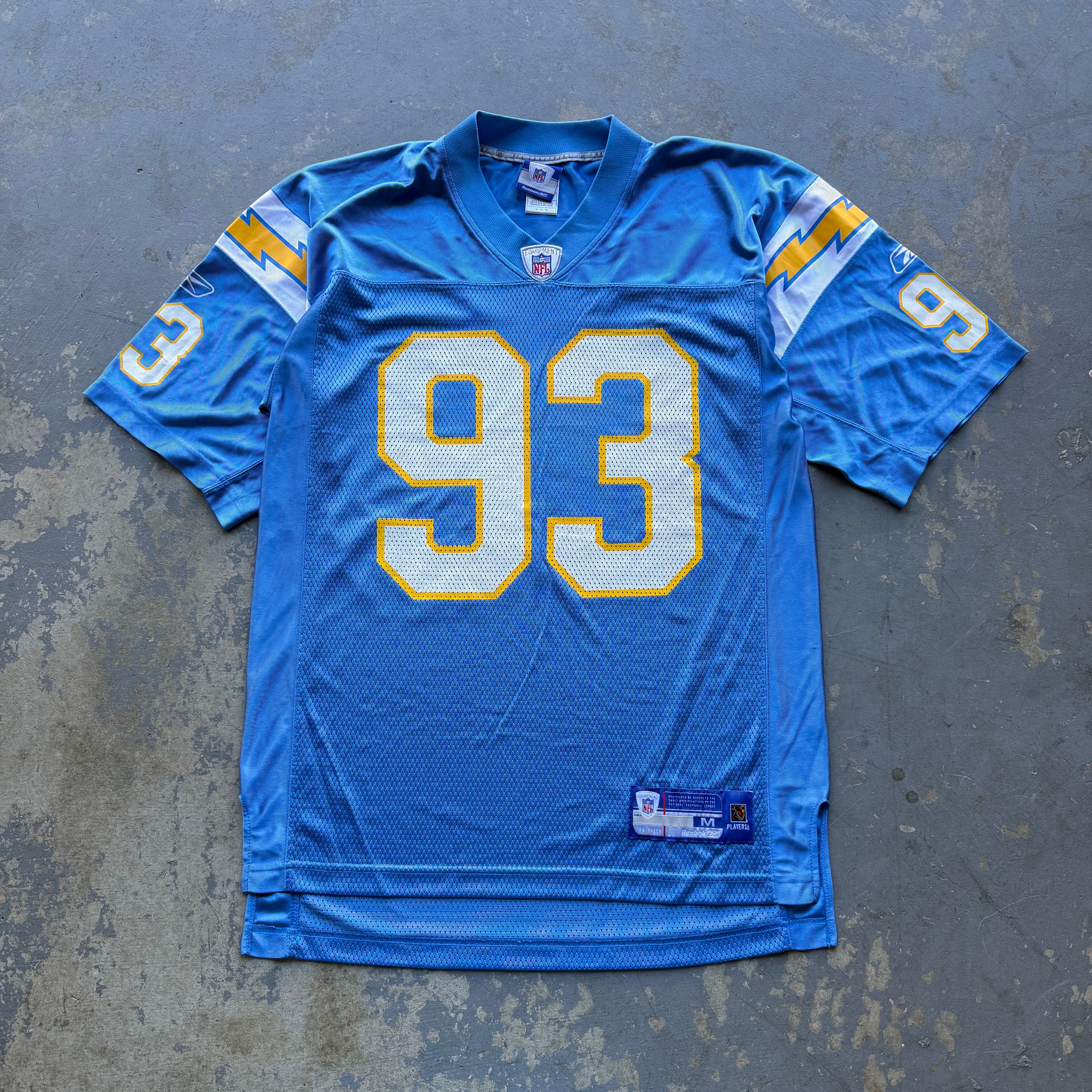 00’S LUIS CASTILLO CHARGERS REEBOK POWDER BLUE JERSEY (M)