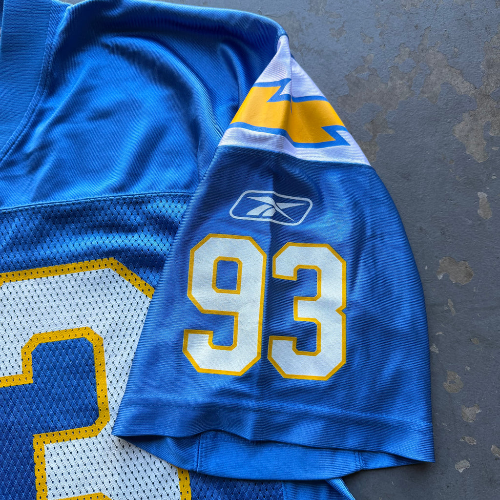00’S LUIS CASTILLO CHARGERS REEBOK POWDER BLUE JERSEY (M)