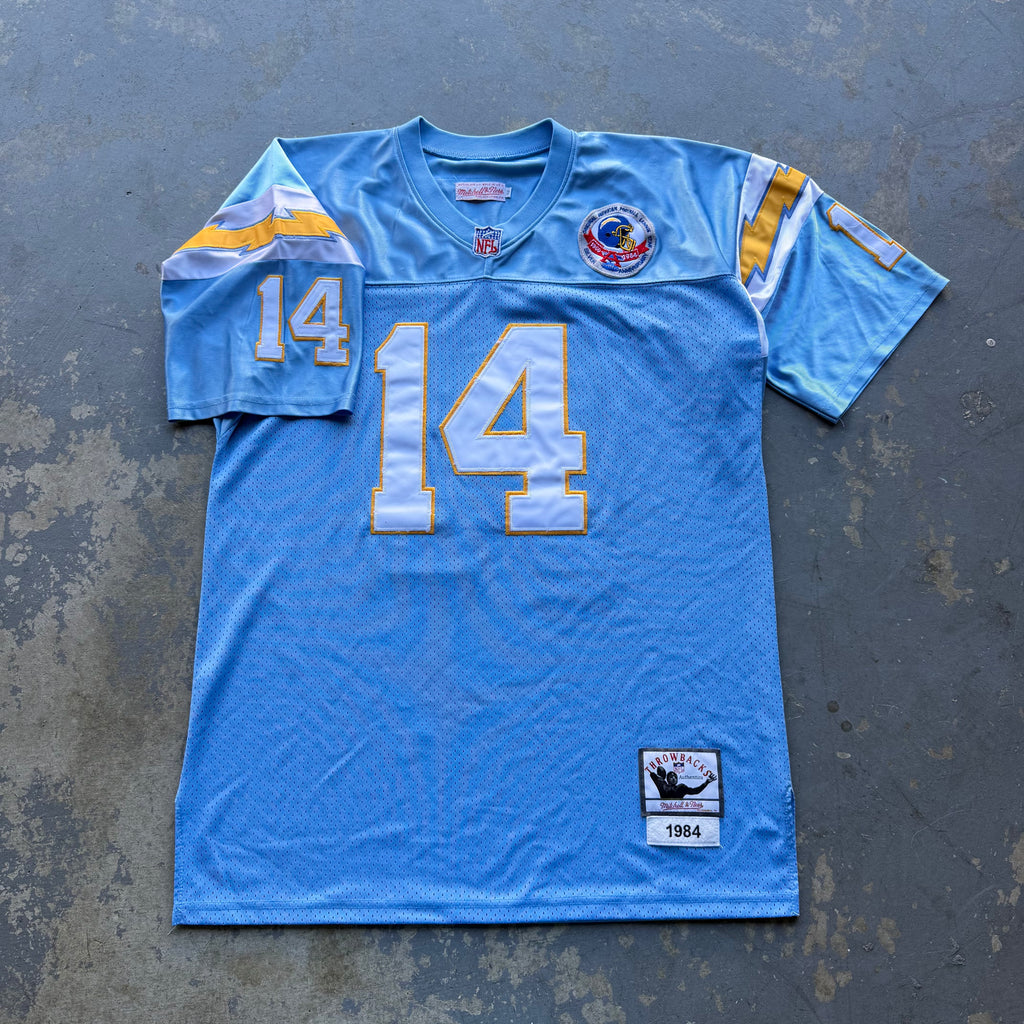 CHARGERS DAN FOUTS SILVER ANNIVERSARY PATCH POWDER BLUE THROWBACK JERSEY (52) XL