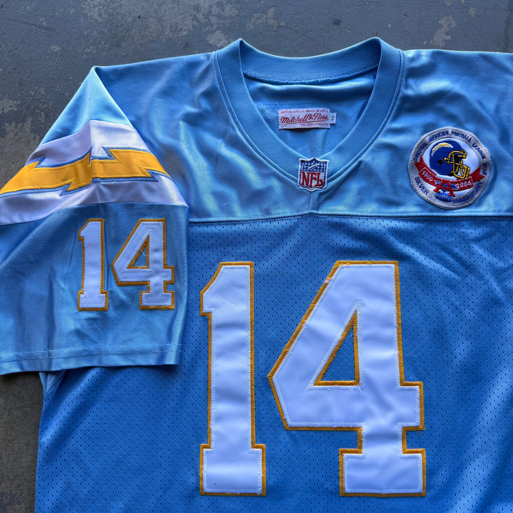 CHARGERS DAN FOUTS SILVER ANNIVERSARY PATCH POWDER BLUE THROWBACK JERSEY (52) XL